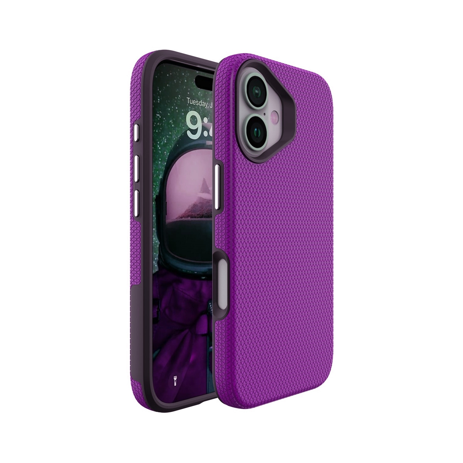 [CS] Étui rigide ajusté mince résistant aux rayures pour iPhone 16 plus, violet