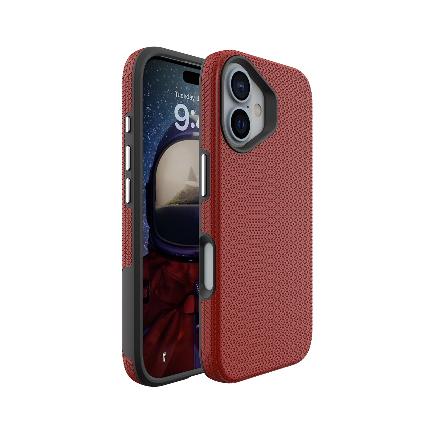 [CS] Slim Fitted Hard PC Shell Scratch Resistant Case Cover for iPhone 16 Plus, Red