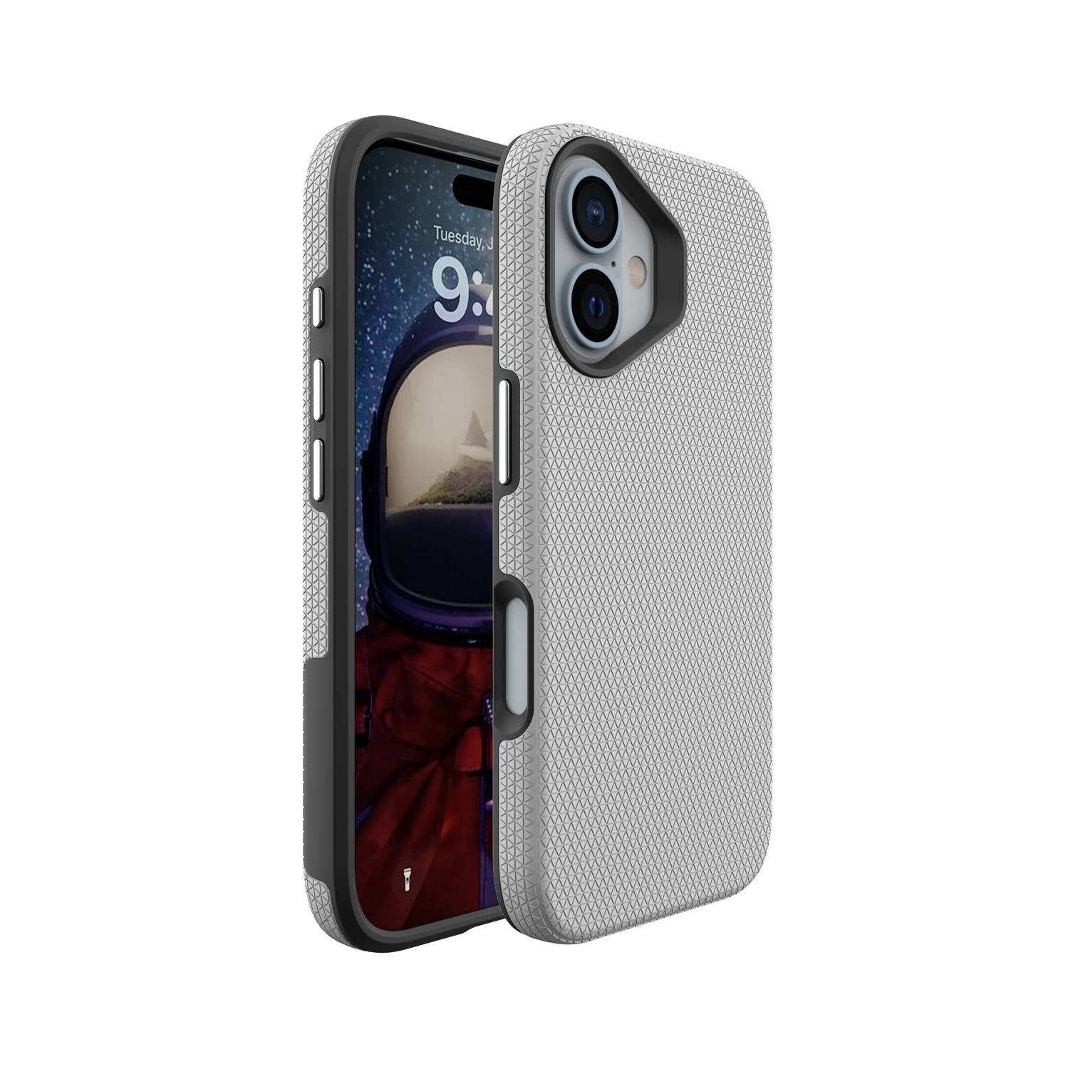 [CS] Étui rigide ajusté mince résistant aux rayures pour iPhone 16 plus, gris