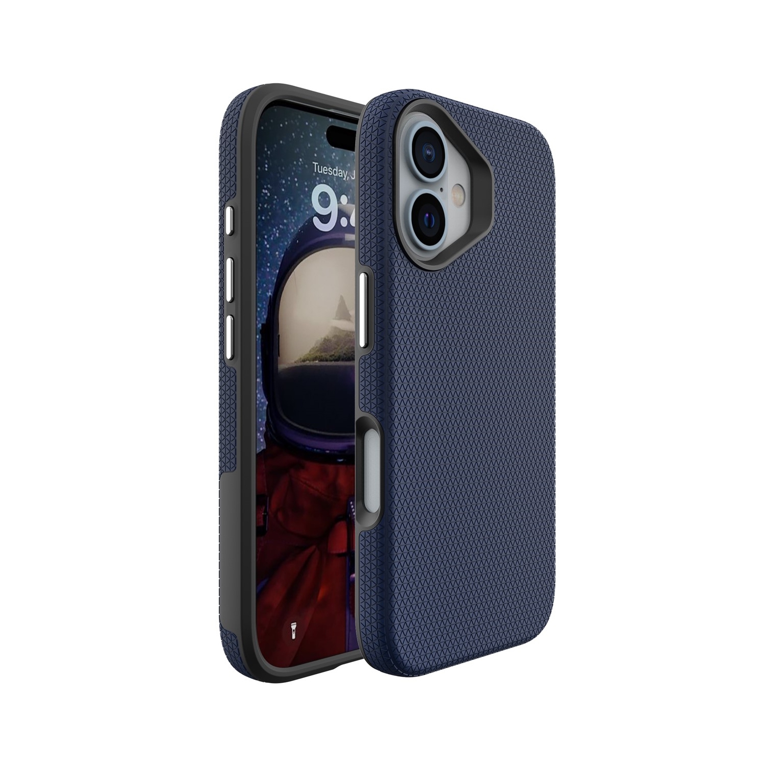 [CS] Étui rigide ajusté mince résistant aux égratignures pour iPhone 16, bleu marine