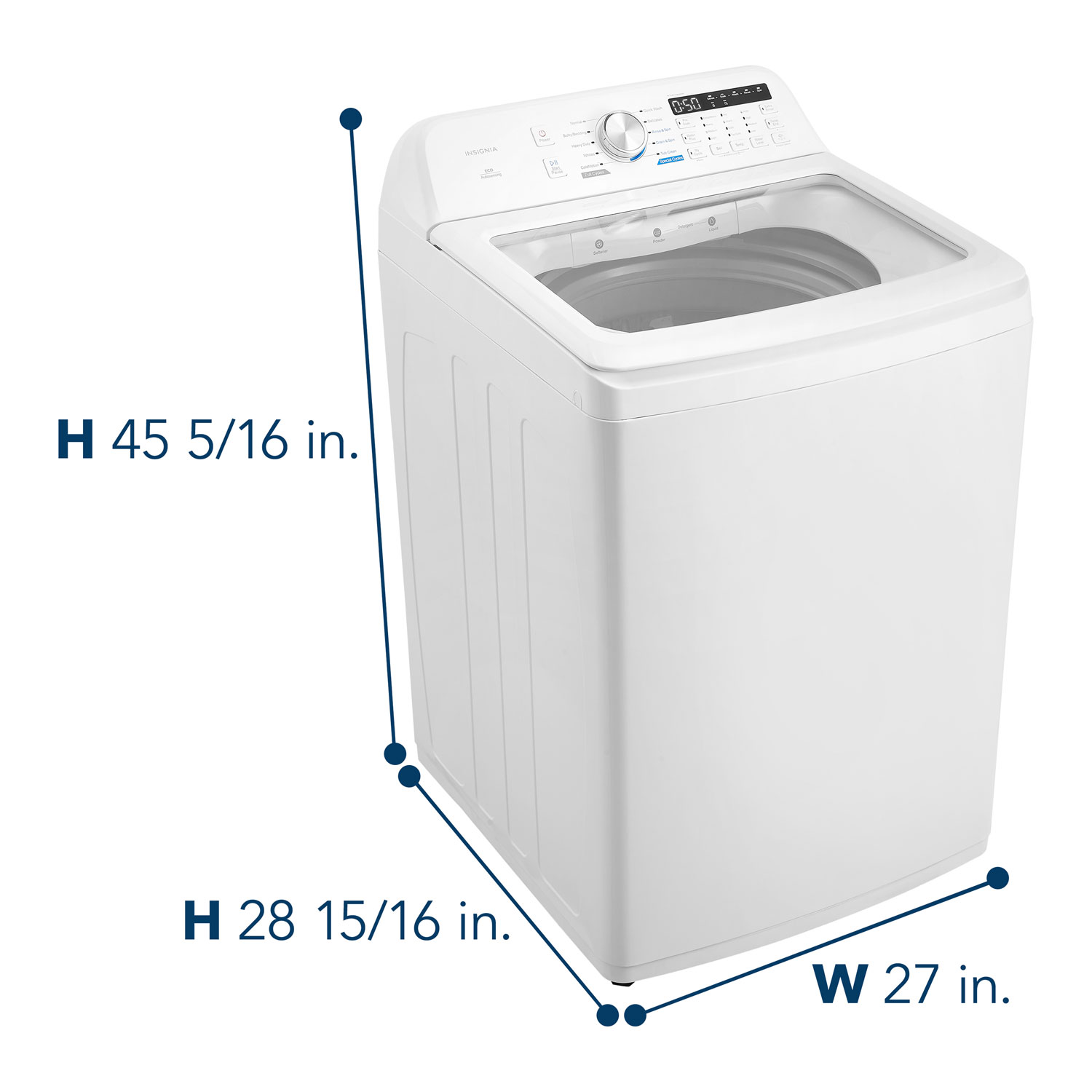 Insignia 4.7 Cu. Ft. High Efficiency Top Load Washer - White - Only at Best Buy