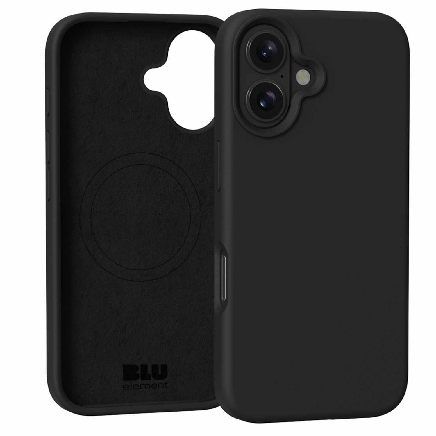Blu Element Silicone Slim Case with MagSafe for iPhone 16 Plus - Protective and Grippy - Black