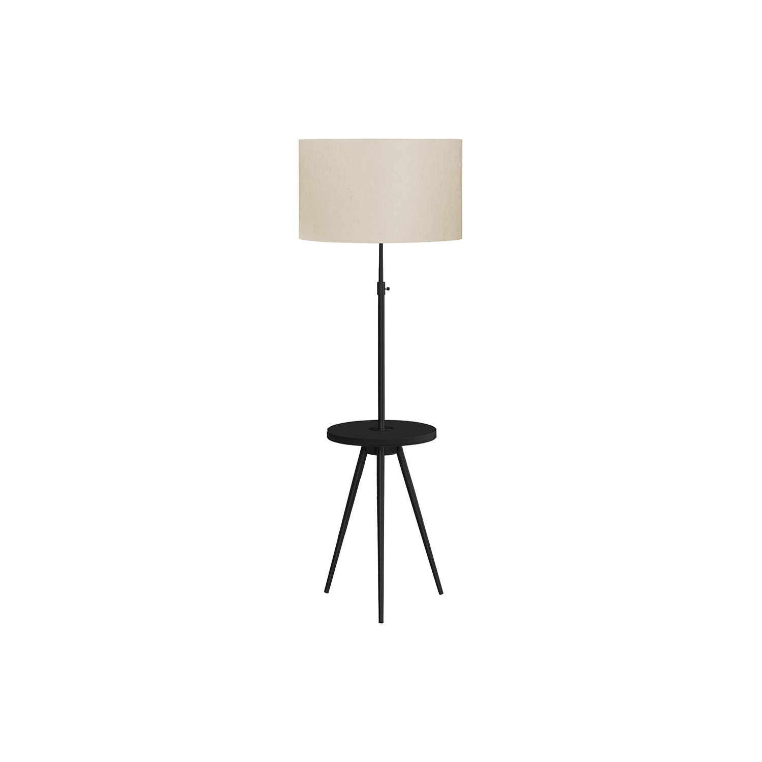 Monarch Specialties I 9745 - éclairage, lampadaire, 63 haut., métal noir, abat-jour ivoire/crème, contemporain