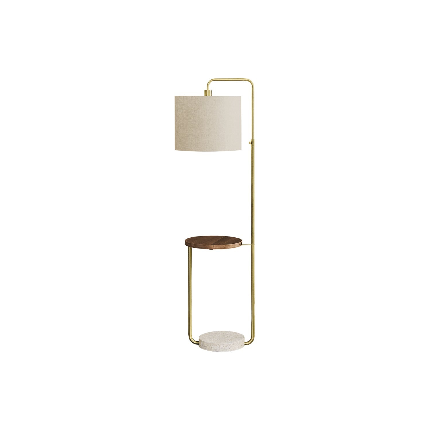 Monarch Specialties I 9754 - éclairage, 67 haut., lampadaire, port USB inclus, métal laiton, abat-jour beige, contemporain