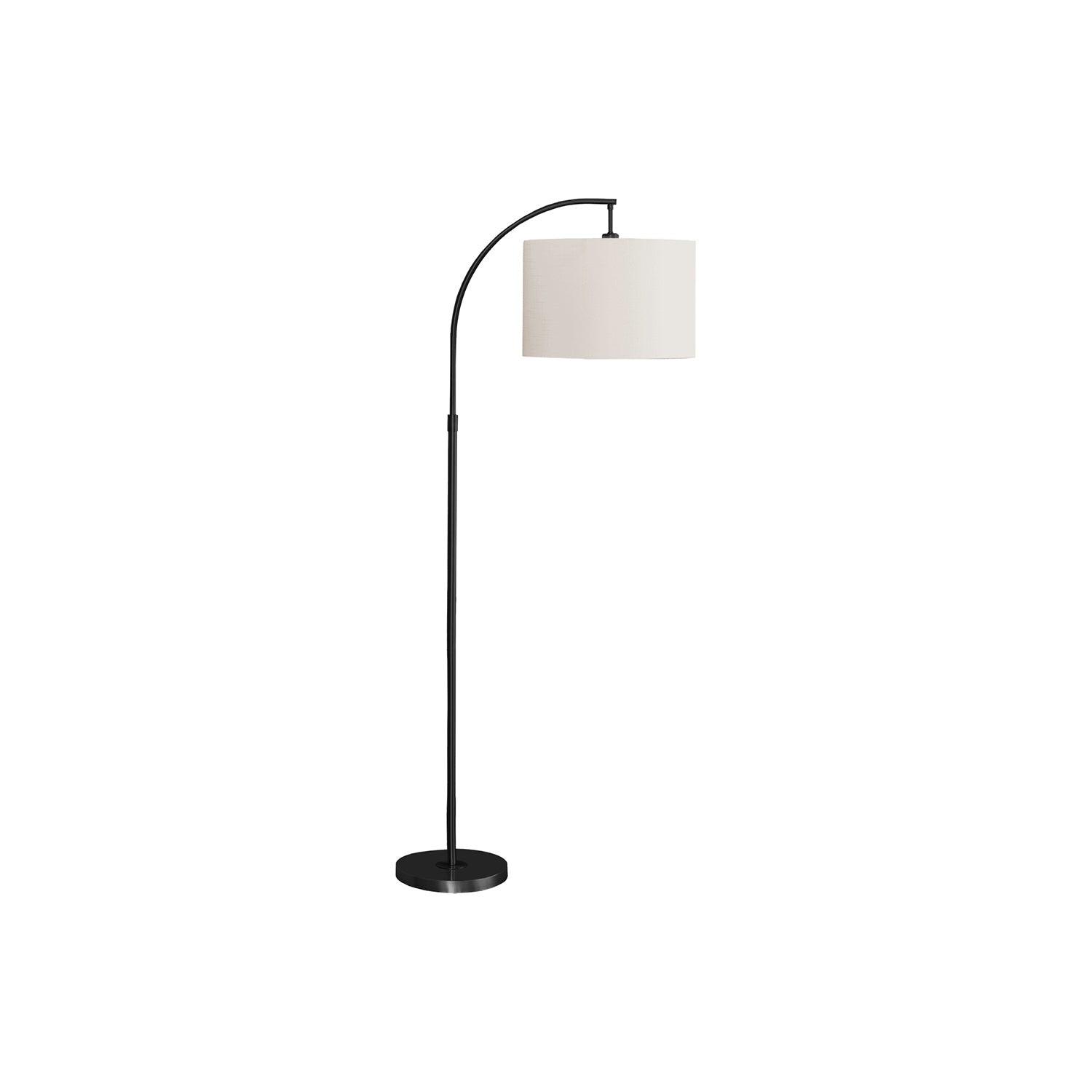 Monarch Specialties I 9749 - Lighting, 65"H, Floor Lamp, Black Metal, Ivory / Cream Shade, Contemporary