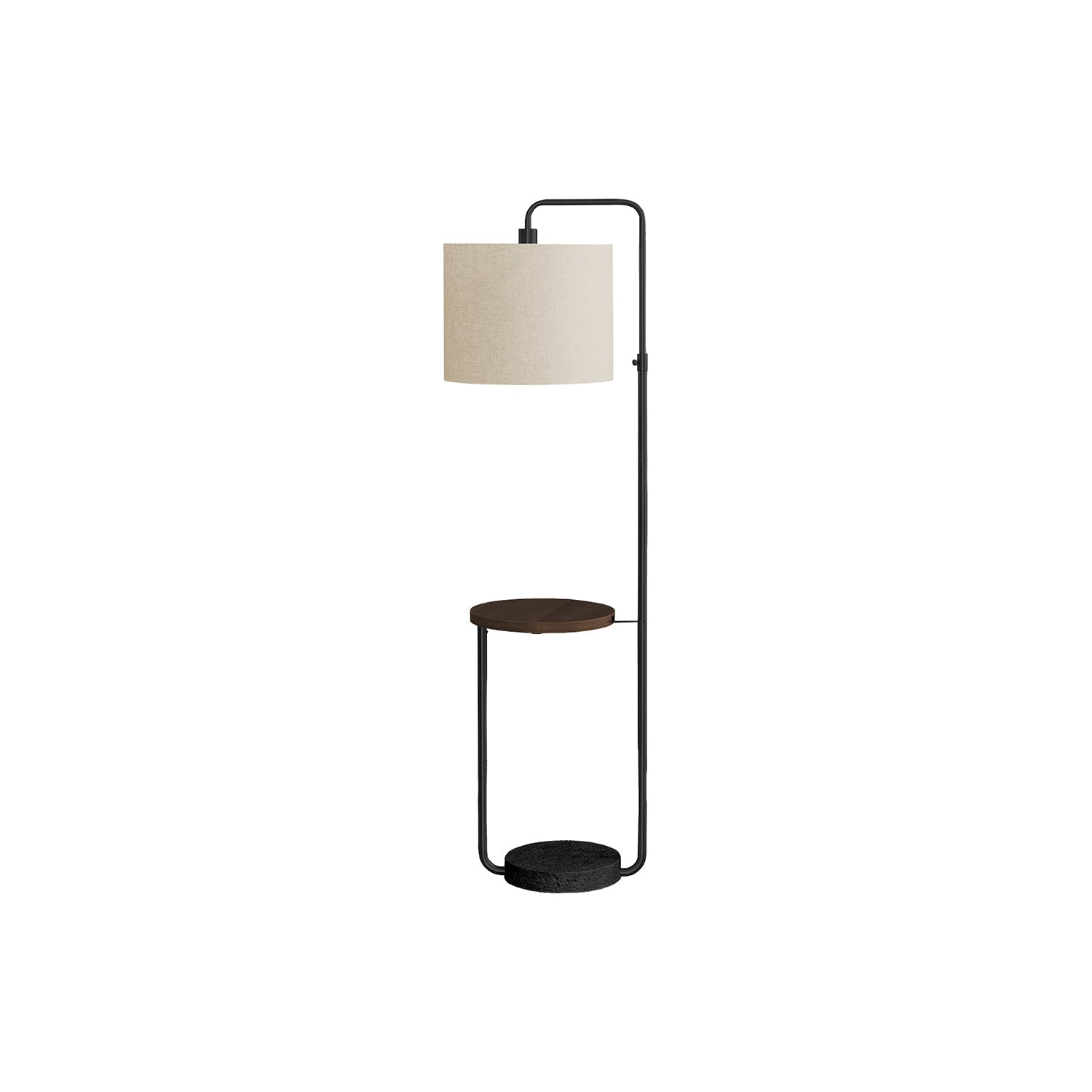 Monarch Specialties I 9753 - éclairage, 67 haut., lampadaire, port USB inclus, métal noir, abat-jour ivoire/crème, contemporain