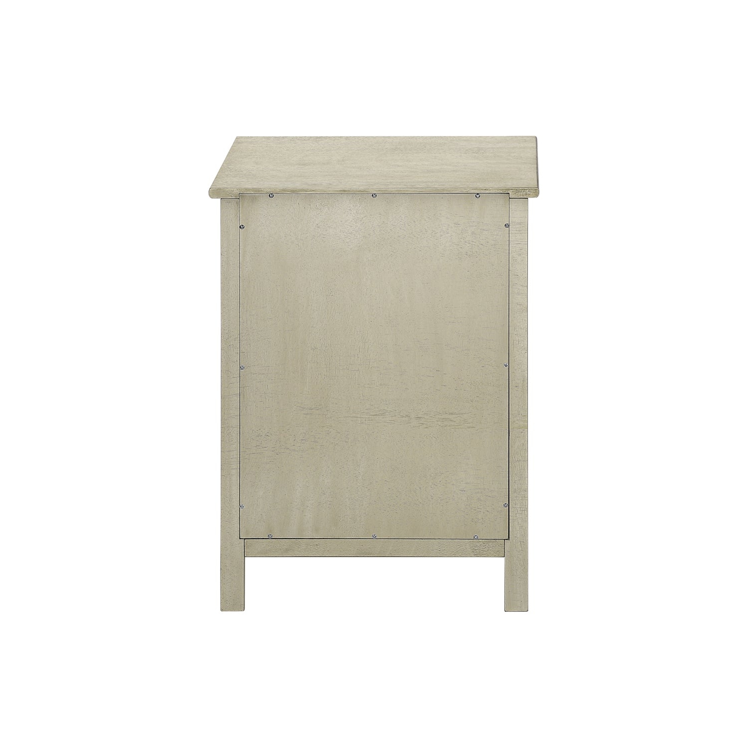 Monarch Specialties I 3984 - Accent Table, End, Side Table, 2 Tier, Bedroom, Nightstand, Lamp, Storage Drawer, Antique White Veneer, Transitional