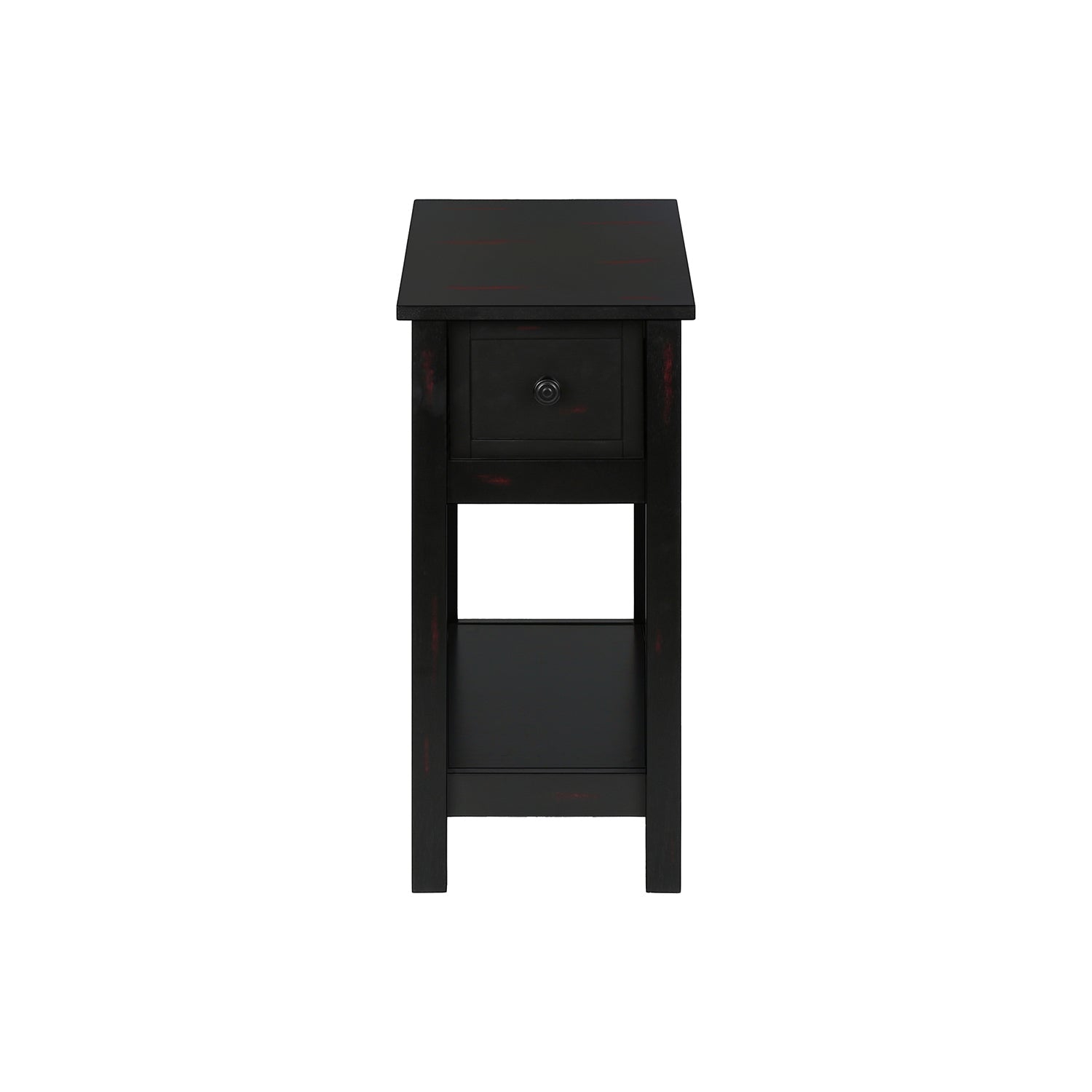 Monarch Specialties I 3961 - Accent Table, 2 Tier, End, Lamp, Nightstand, Side Table, Narrow, Small, Storage Drawer, Bedroom, Black Veneer,