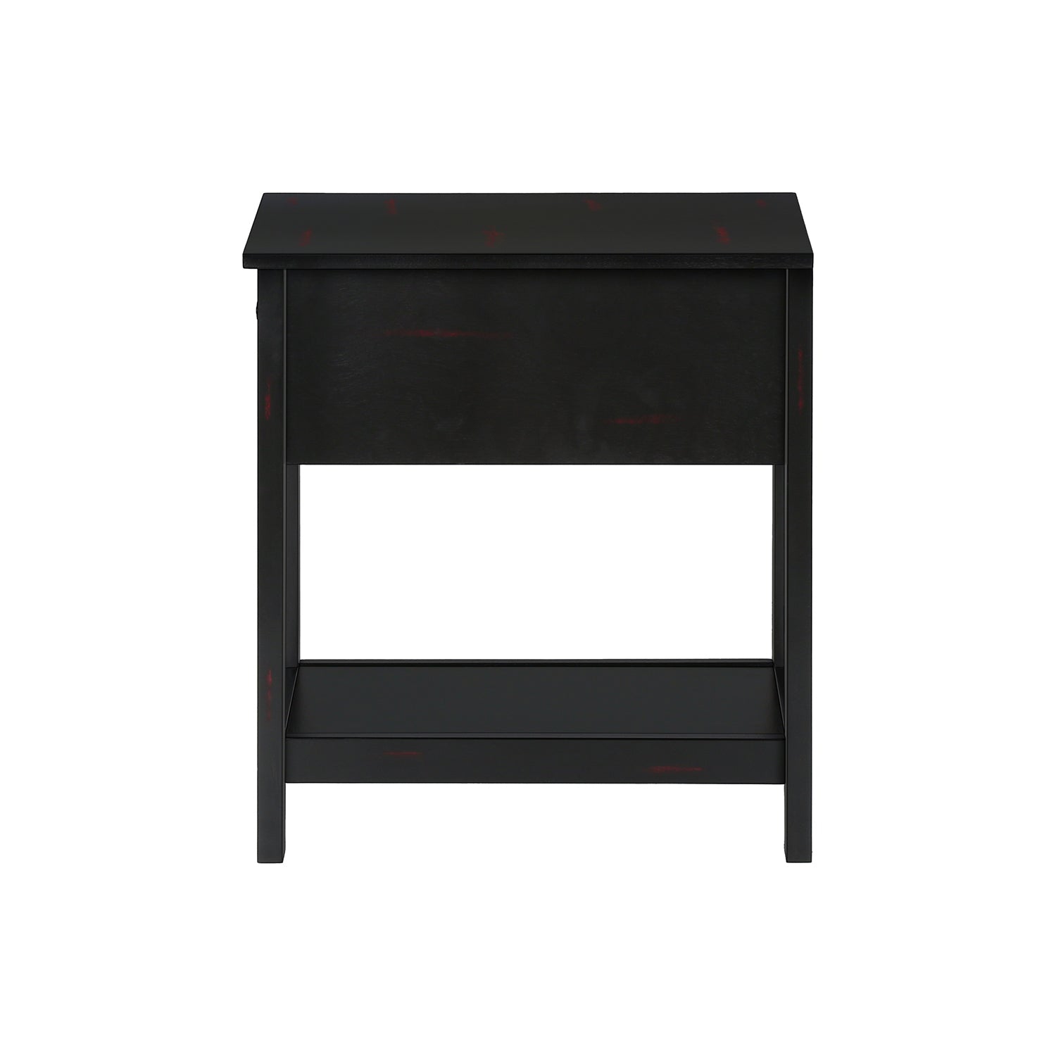Monarch Specialties I 3961 - Accent Table, 2 Tier, End, Lamp, Nightstand, Side Table, Narrow, Small, Storage Drawer, Bedroom, Black Veneer,