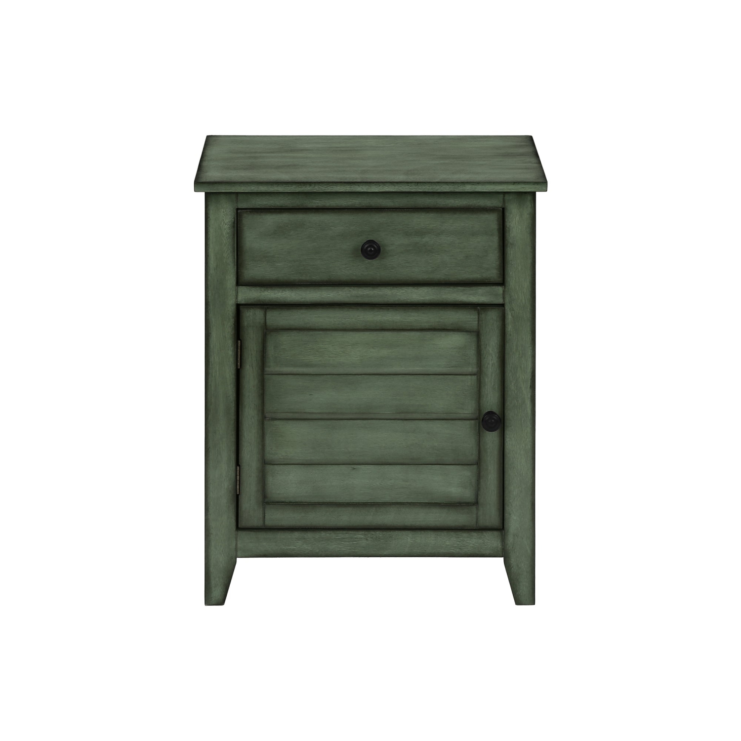 Monarch Specialties I 3948 - Accent Table, Nightstand, Storage Drawer, End, Side Table, Bedroom, Lamp, Storage, Antique Green Veneer, Transitional