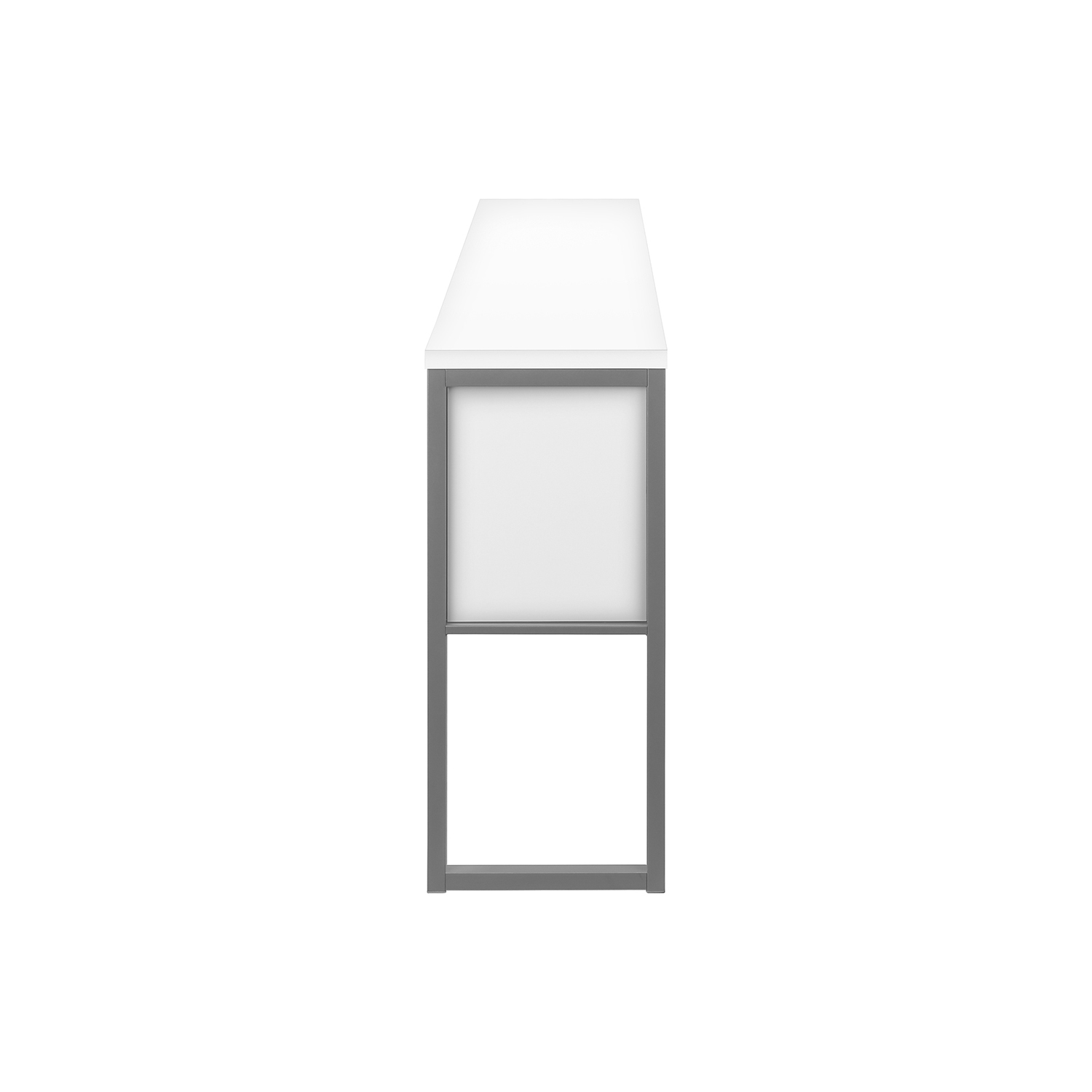 Monarch Specialties I 7728 - Office Hutch, 72"L, Work, Storage Doors, Home Office, Commercial Grade, White Laminate, Silver Metal, Contemporary,