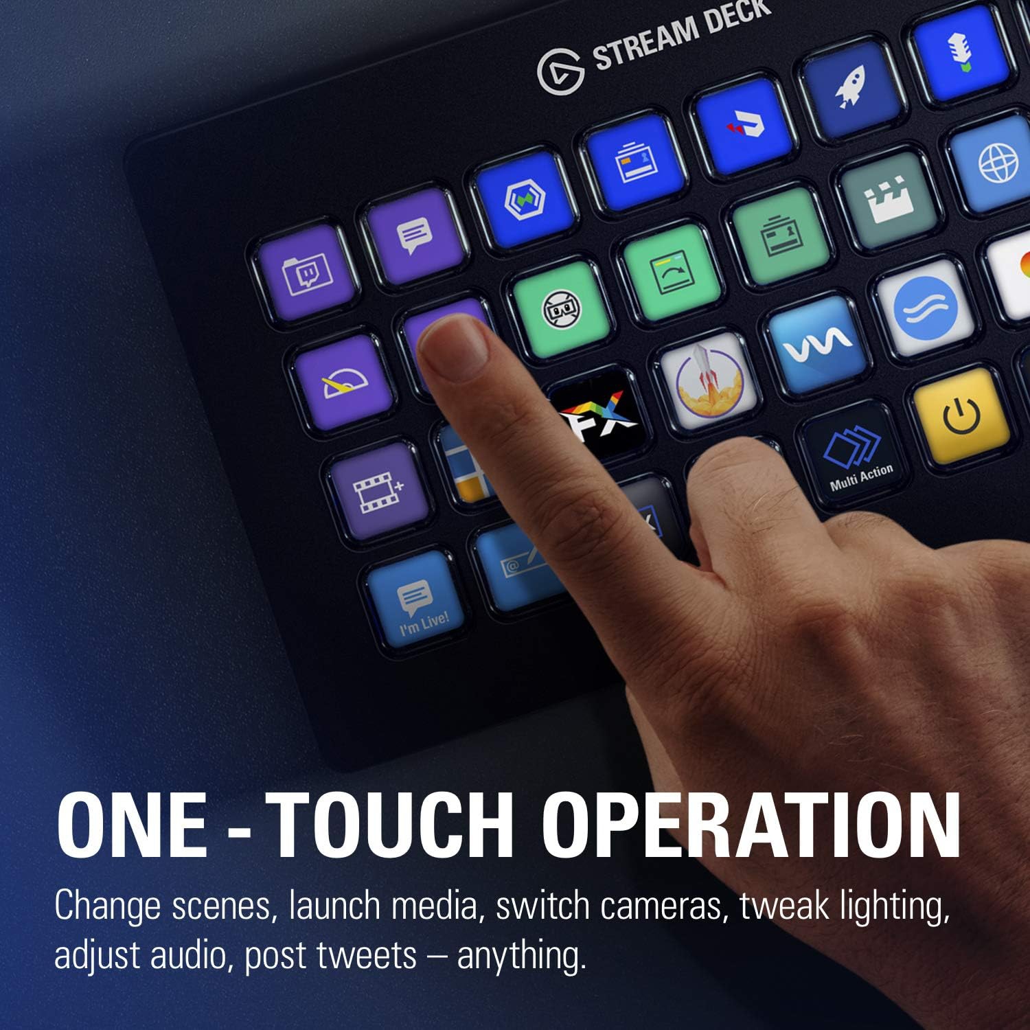 Refurbished(Excellent)- Elgato Stream Deck XL – Advanced Studio Controller, 32 macro keys