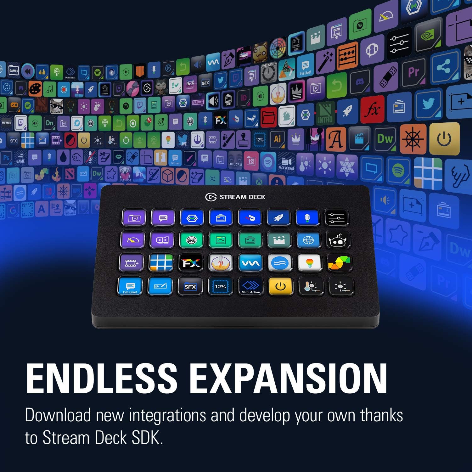 Refurbished(Excellent)- Elgato Stream Deck XL – Advanced Studio Controller, 32 macro keys