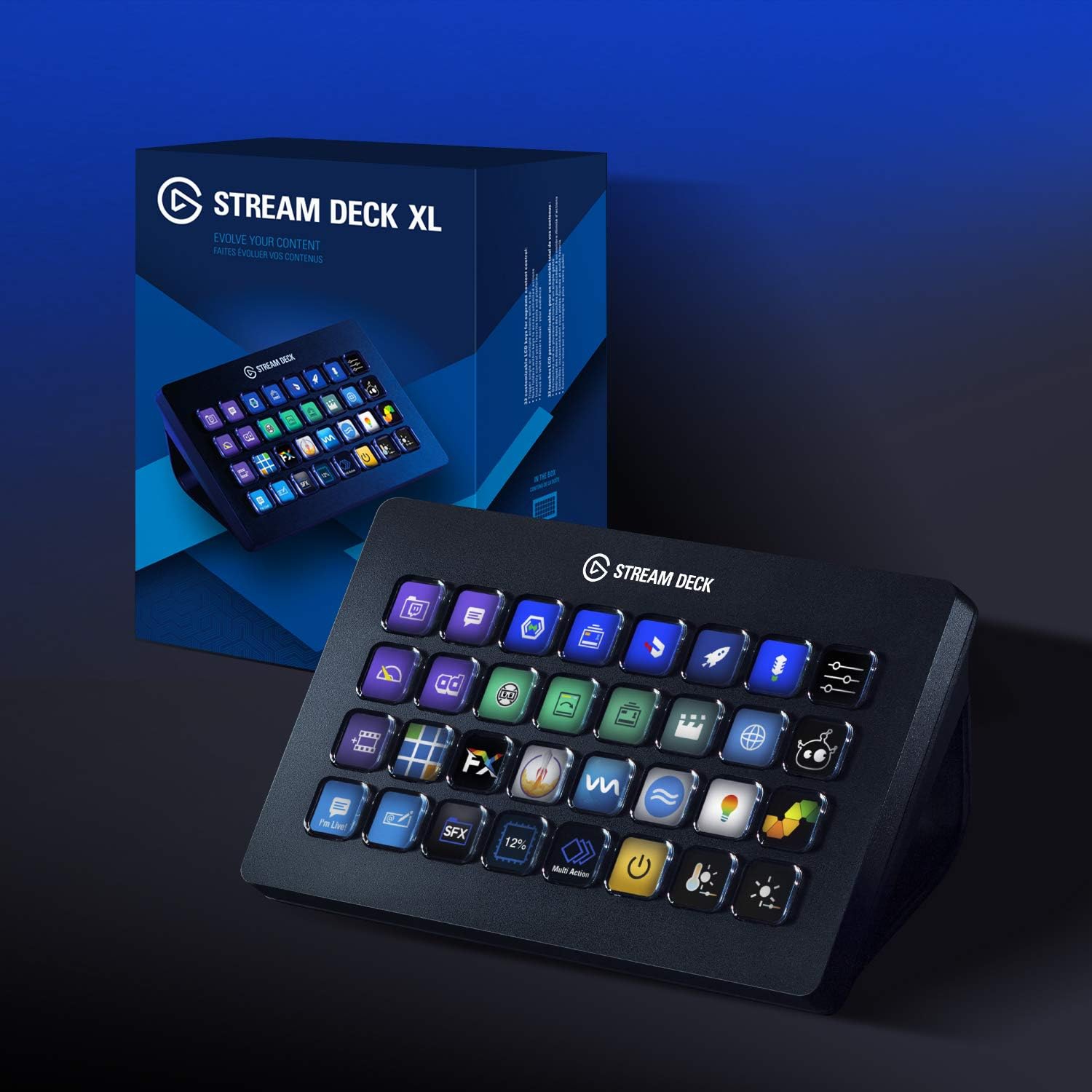 Refurbished(Excellent)- Elgato Stream Deck XL – Advanced Studio Controller, 32 macro keys