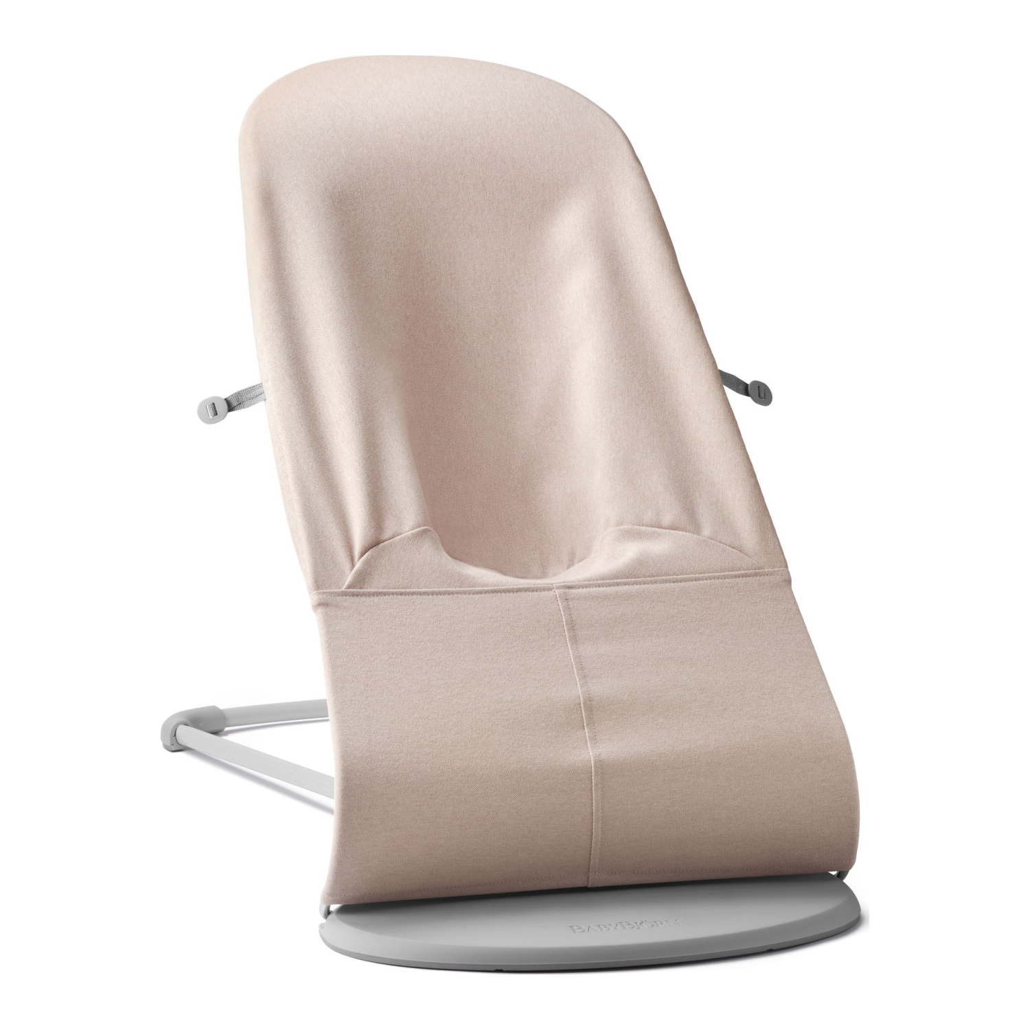 Siège sauteur Bouncer Bliss de BabyBjorn en tissu mélangé - Rose pâle sur cadre gris pâle