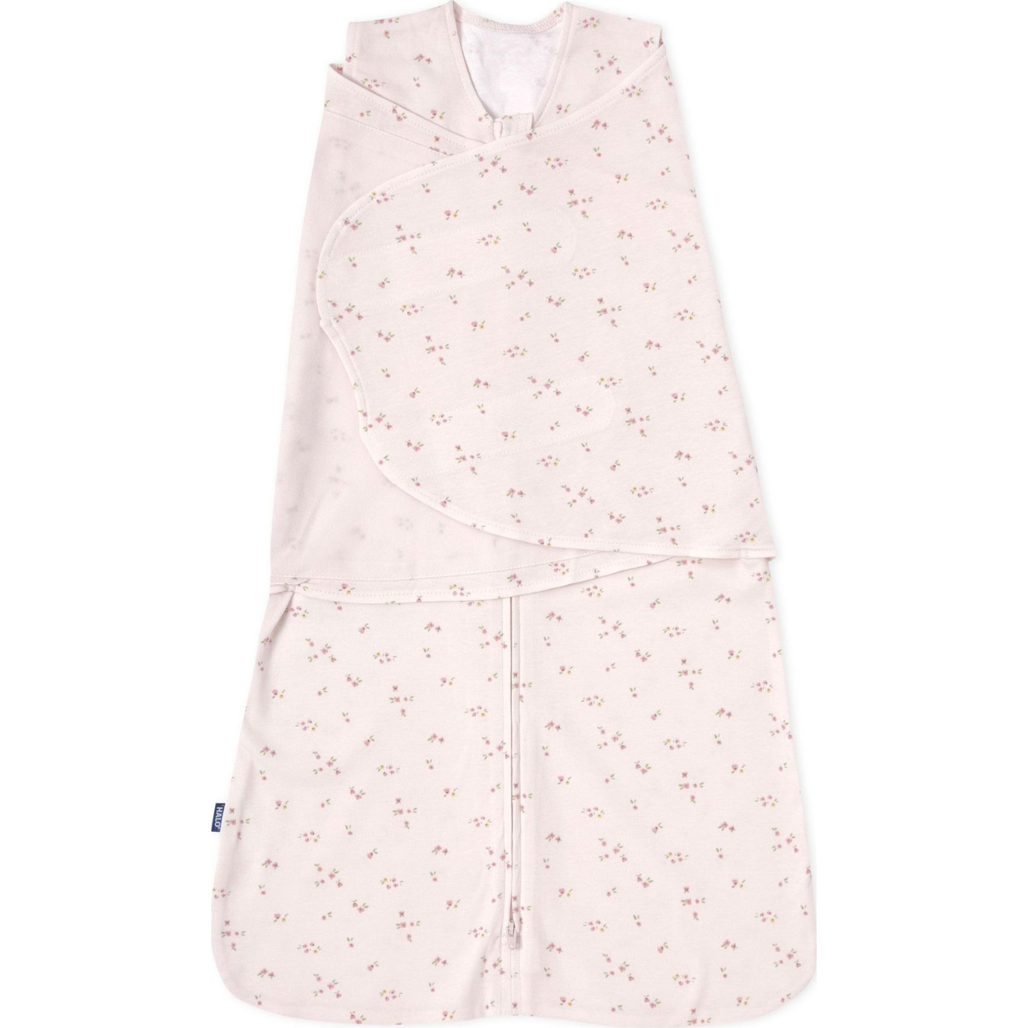 Couverture à emmailloter tendance en coton SleepSack de HALO 1,5ToG - fleurs roses