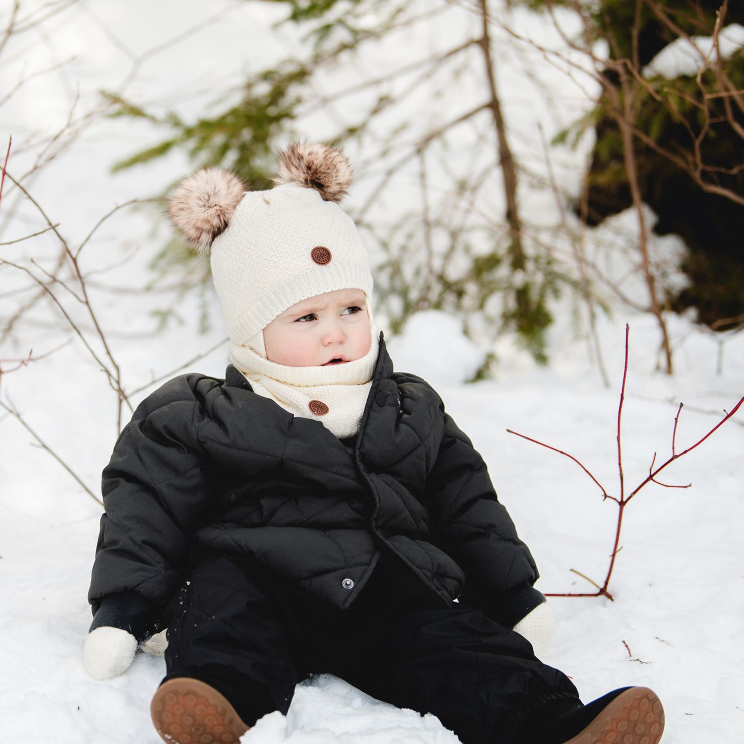 Calikids Cashmere-Feel Soft Touch Knit Winter Hat - Grey