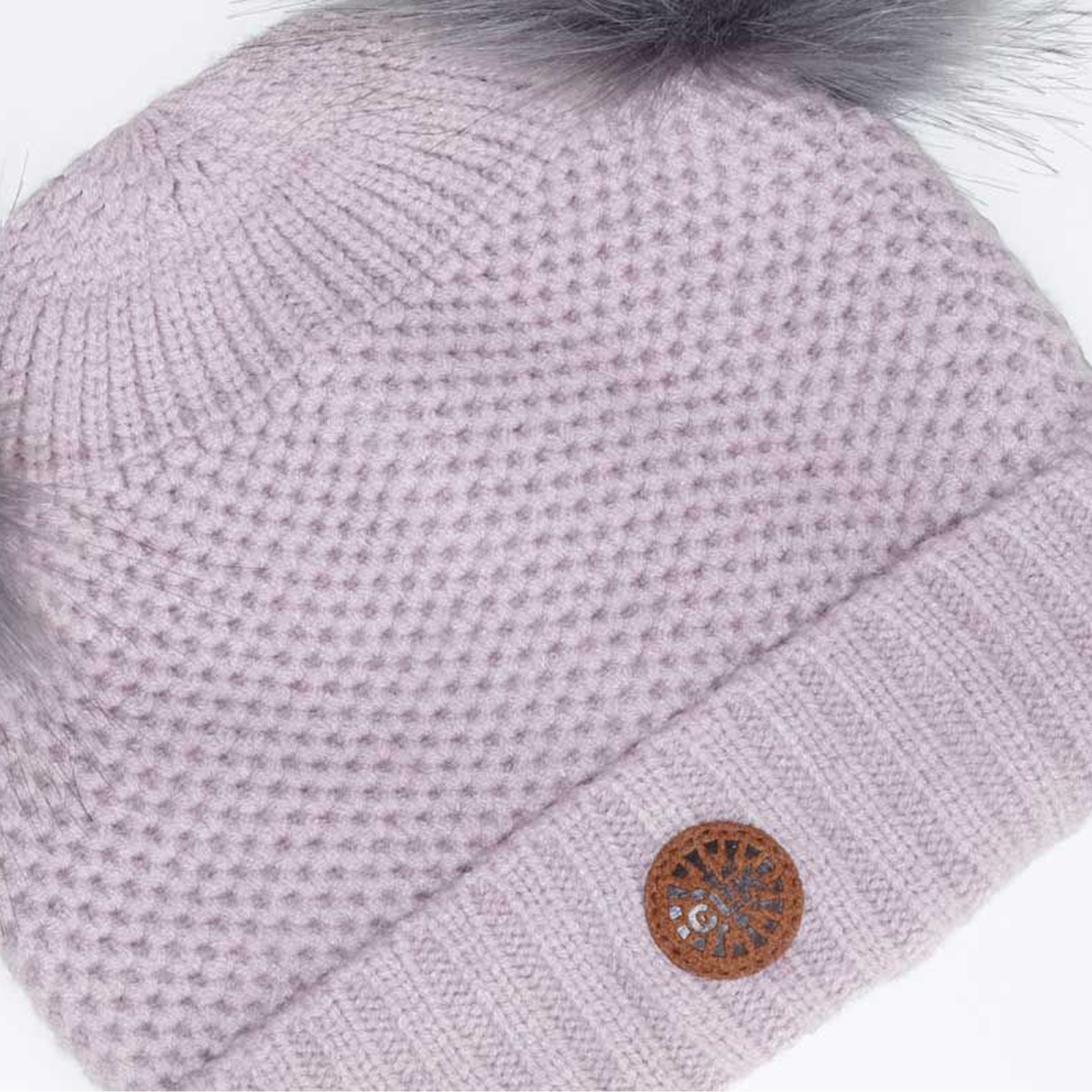 Calikids Cashmere-Feel Soft Touch Pom Pom Winter Hat - Lilac