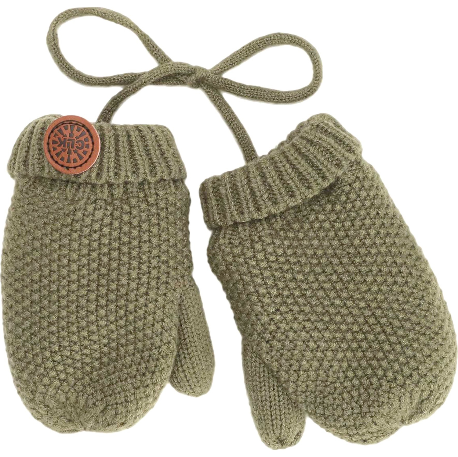 Calikids Cashmere-Feel Knit Winter Mittens - Olive (Medium, 18 Months - 3 Years)