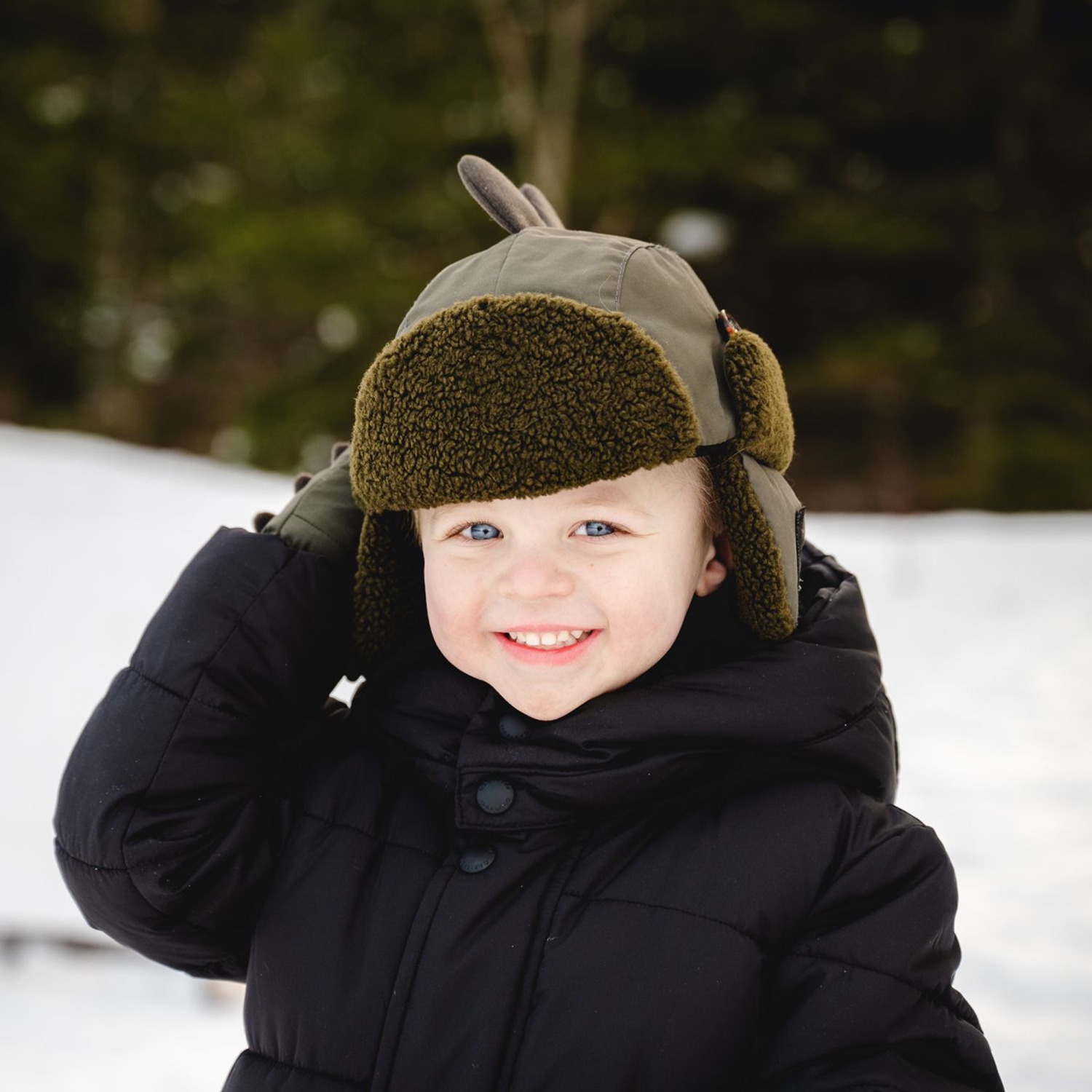 Calikids Dino Winter Aviator Hat - Black