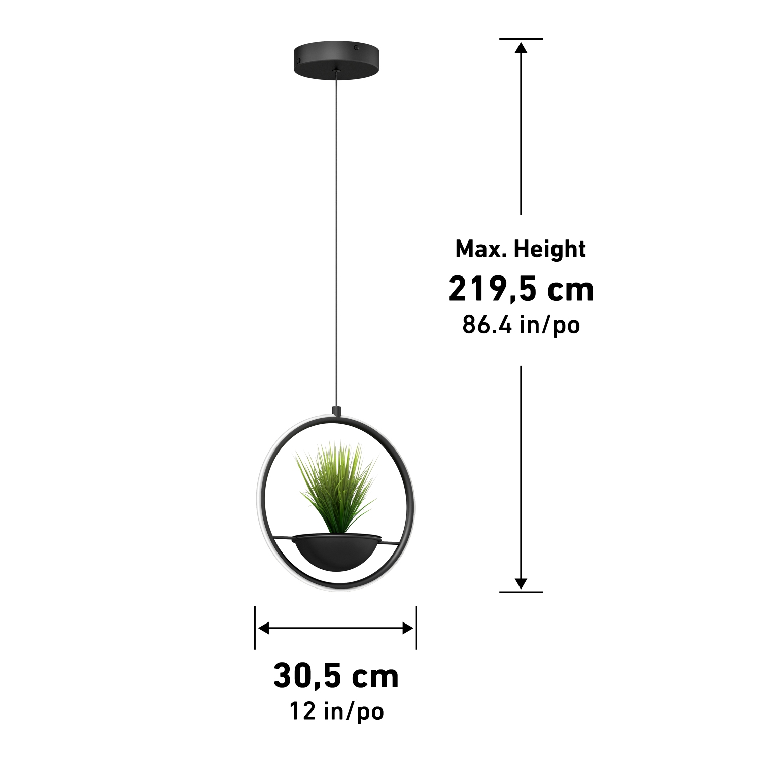 Artika – suspension et jardinière modernes Colin, noir mat