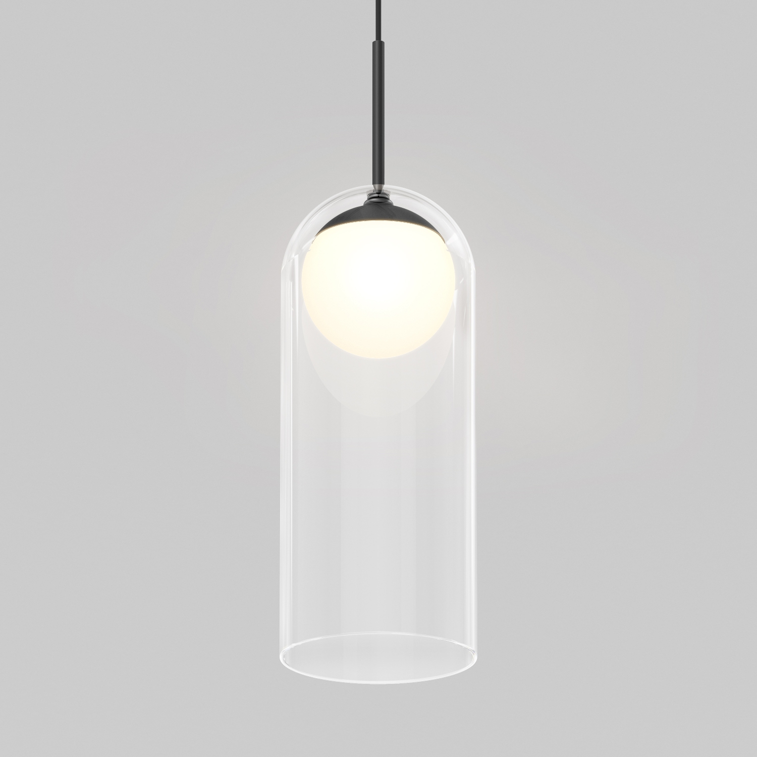 Artika Mirah Modern Mid-Century Single Pendant Light, Matte Black
