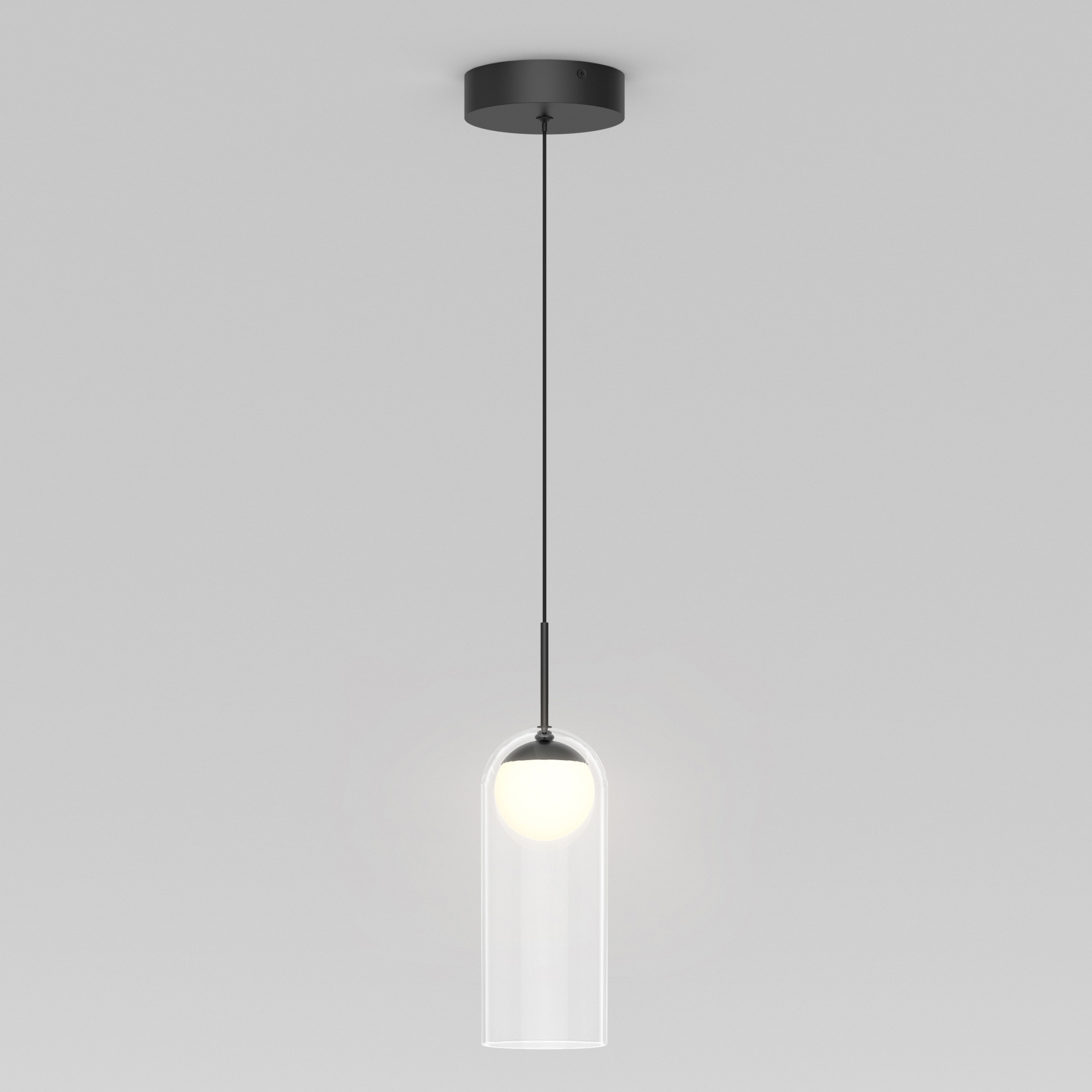 Artika Mirah Modern Mid-Century Single Pendant Light, Matte Black