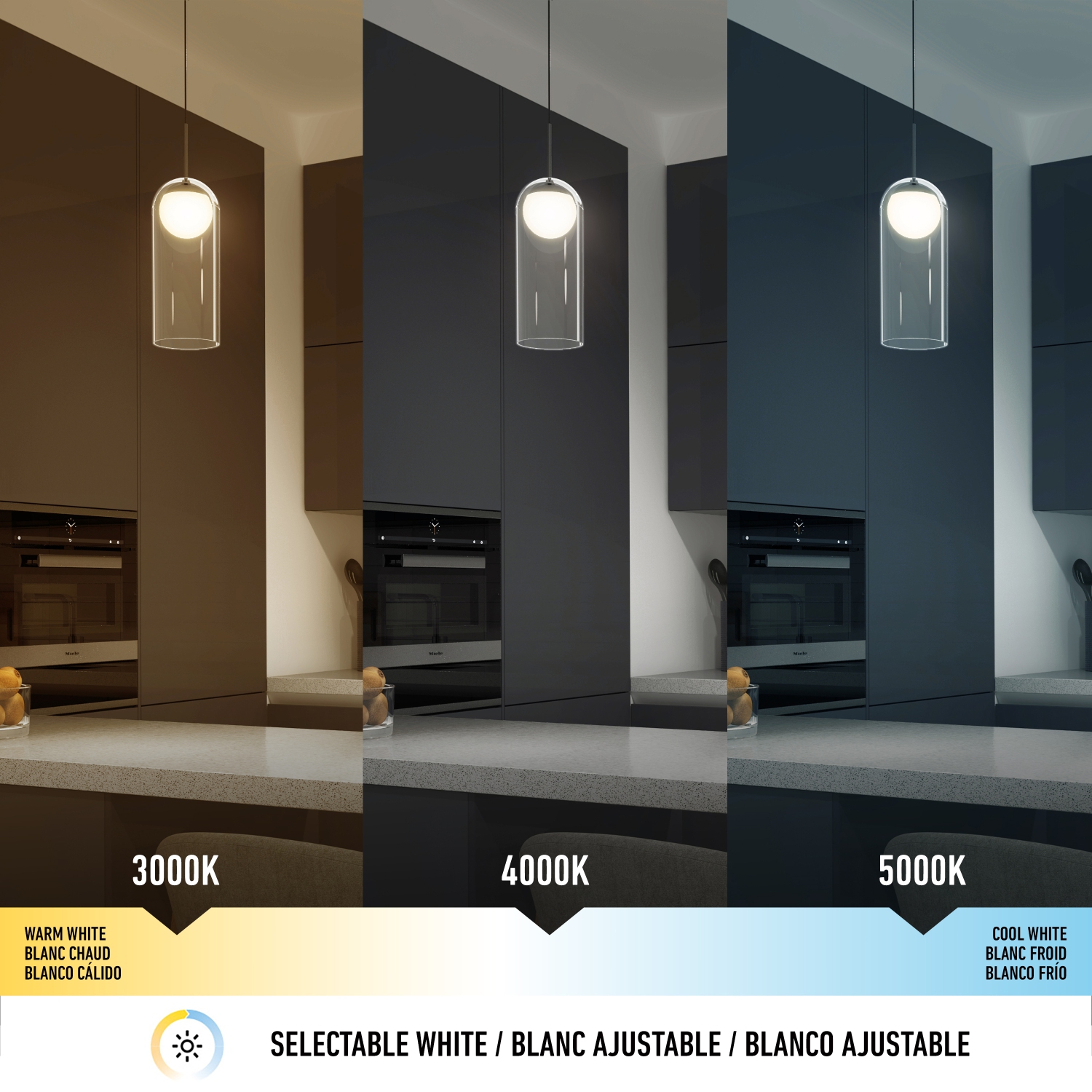 Artika Mirah Modern Mid-Century Single Pendant Light, Matte Black