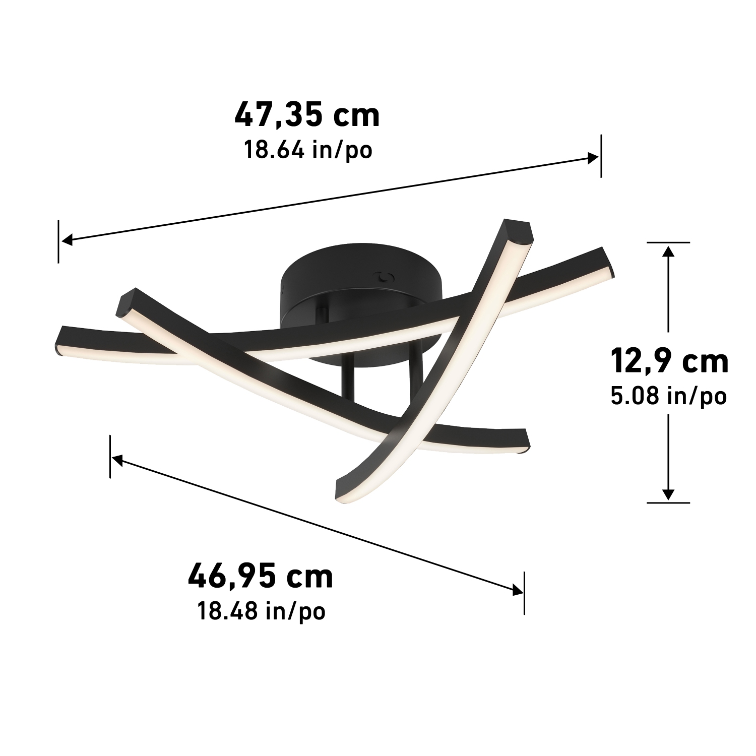 Plafonnier moderne Artika Orly, noir