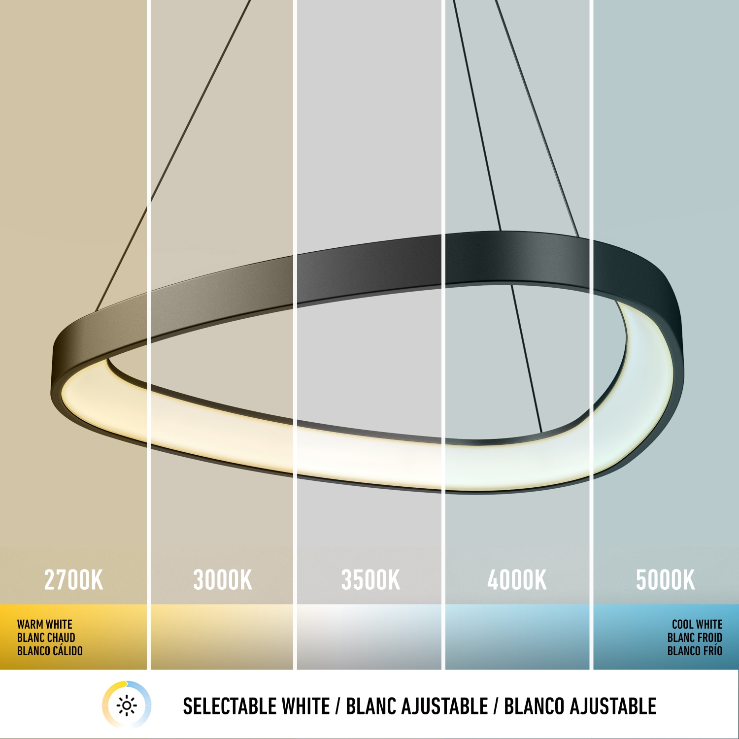 Lampe suspendue à DEL moderne Artika Bjorn, noir mat