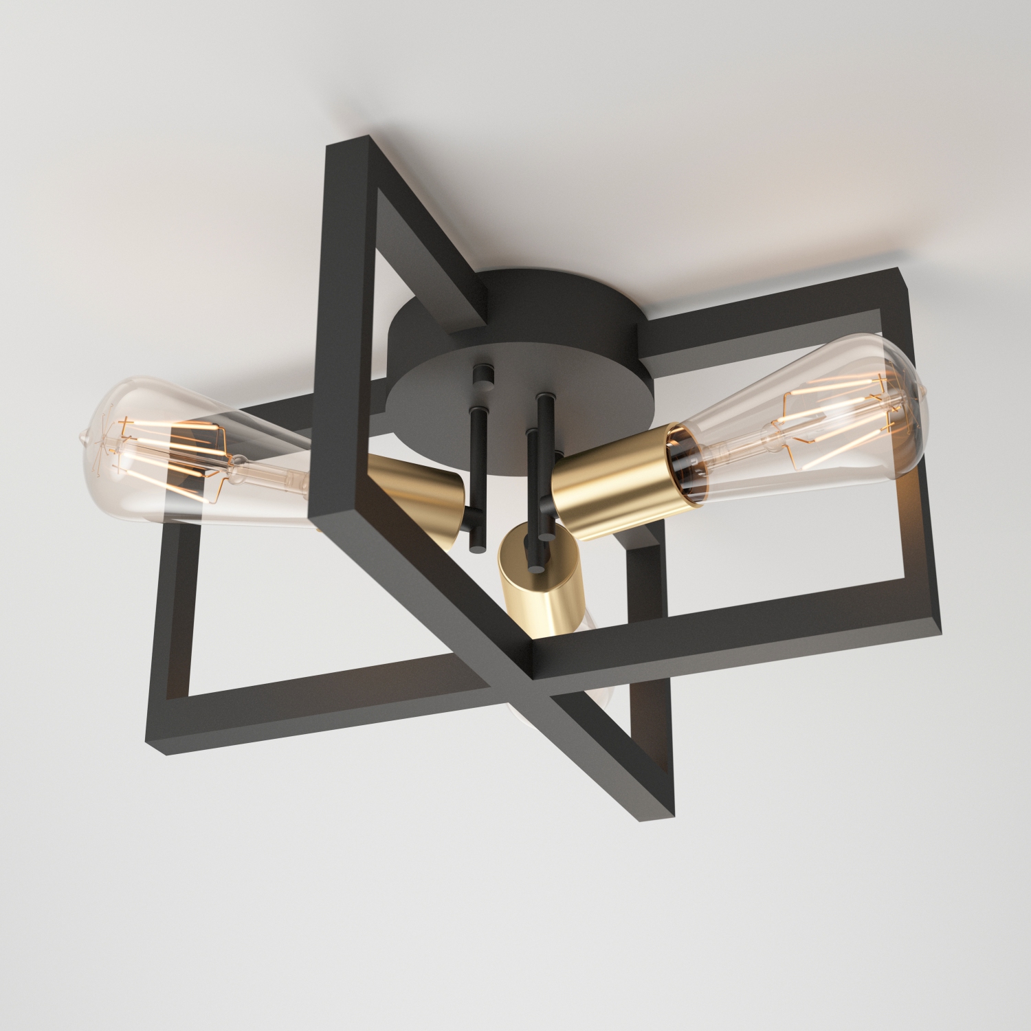 Artika Holt Rustic Ceiling Light Fixture, Black