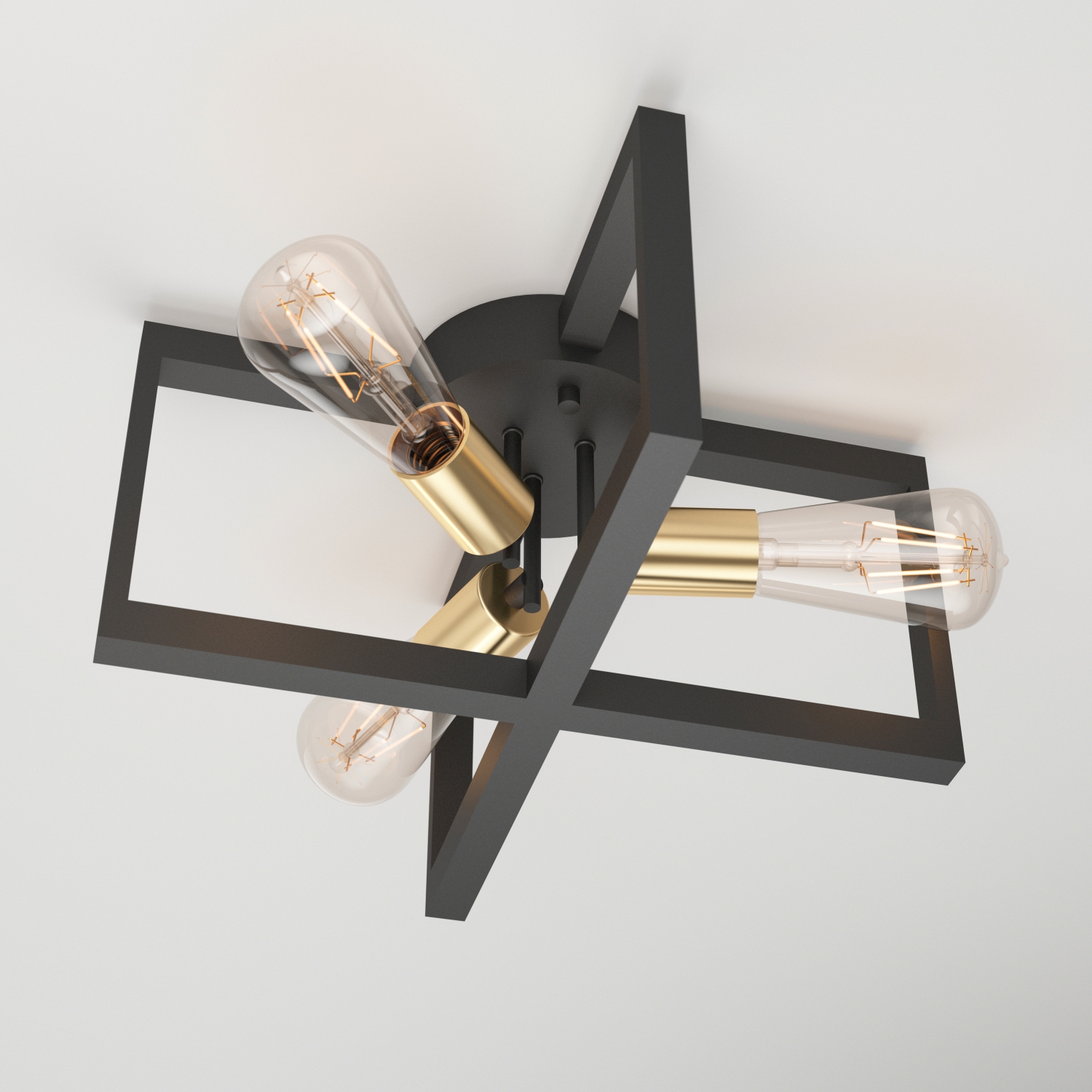 Artika Holt Rustic Ceiling Light Fixture, Black