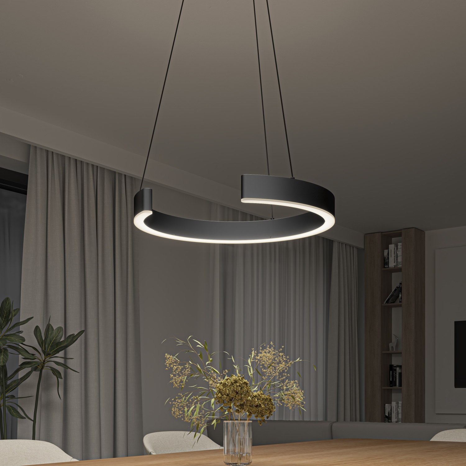 Artika Vance LED Modern Pendant Light Black