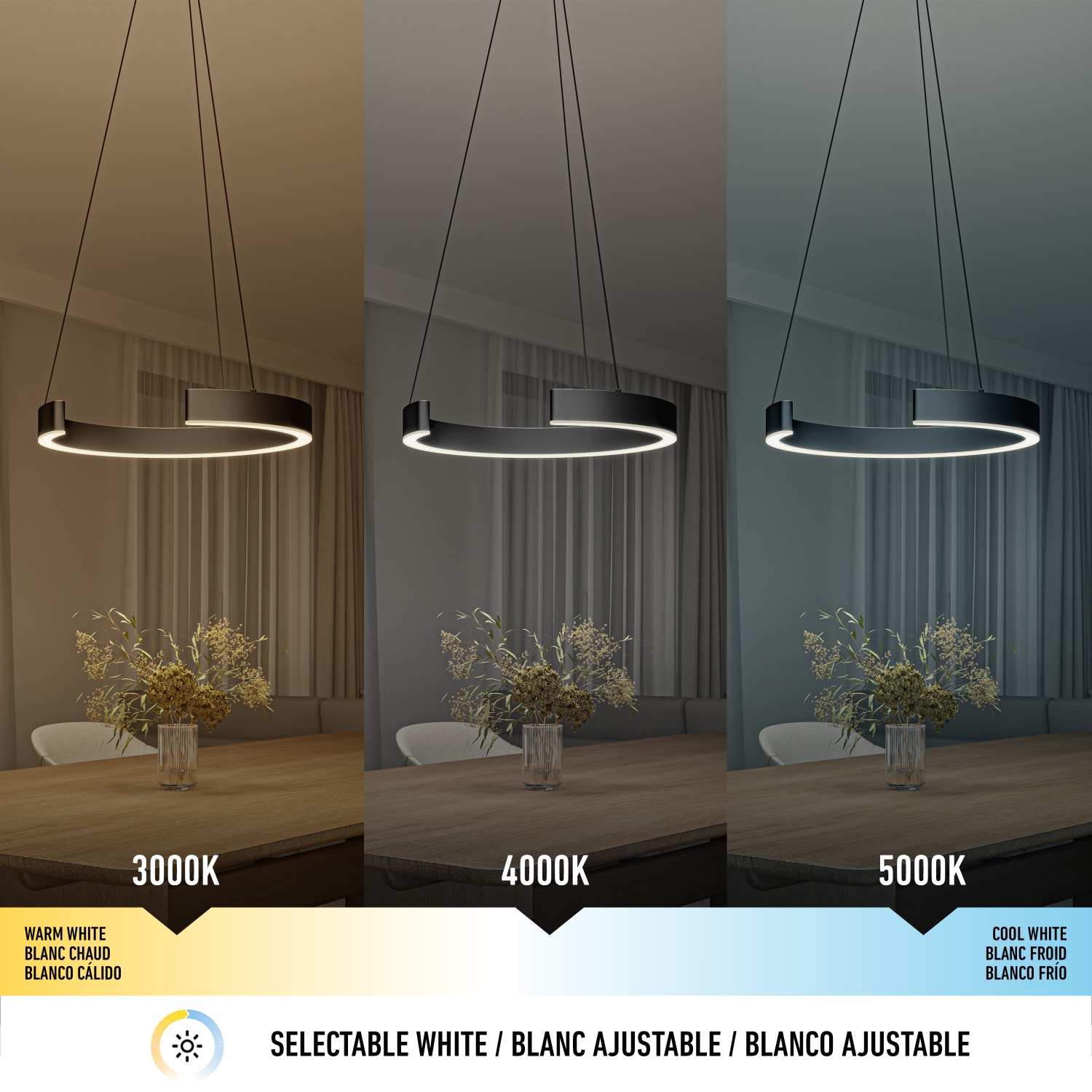 Artika Vance LED Modern Pendant Light Black