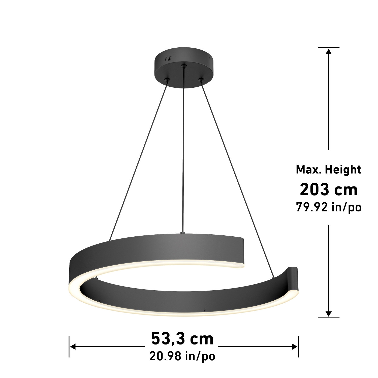 Artika Vance LED Modern Pendant Light Black