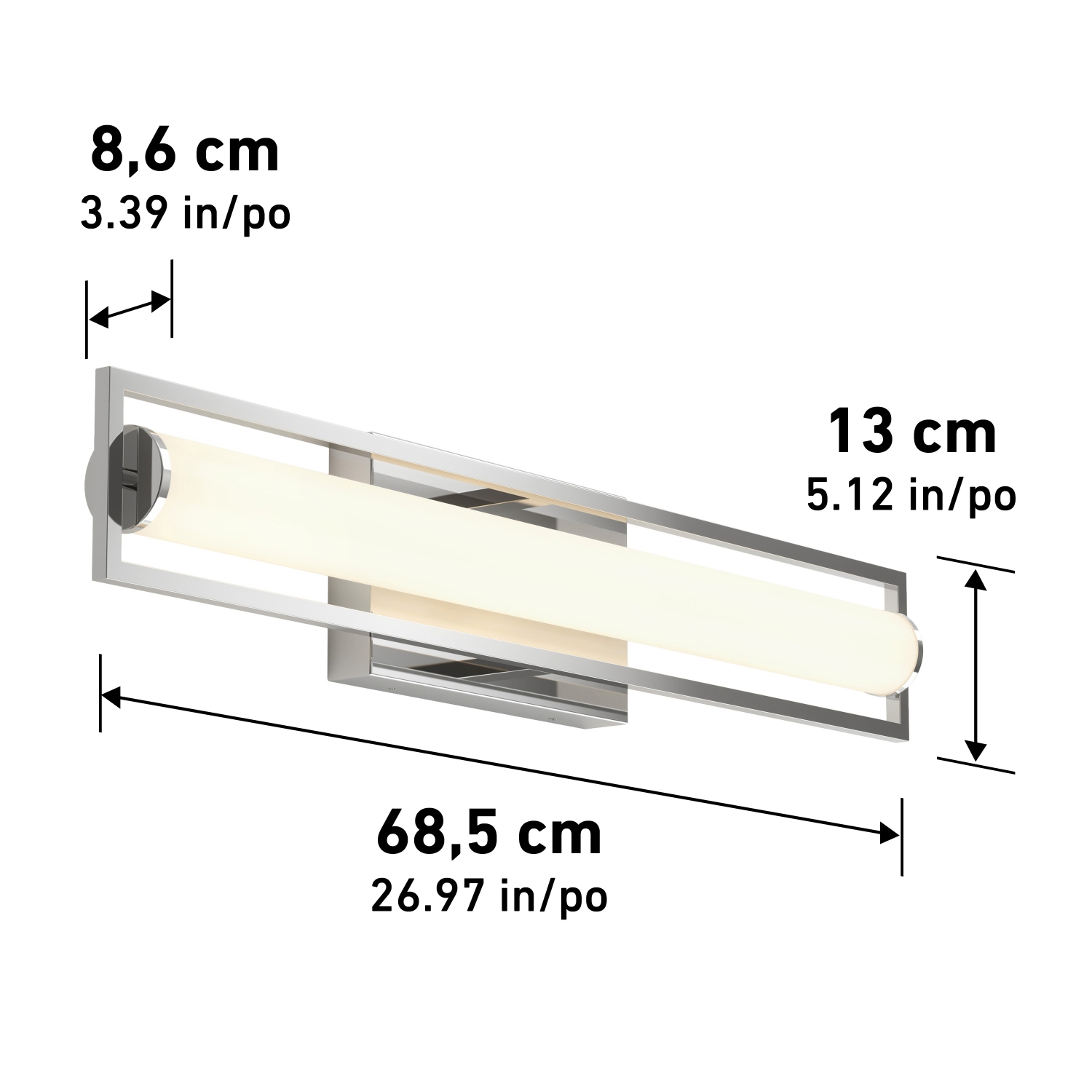 Applique de salle de bain moderne Artika Rialto, chrome