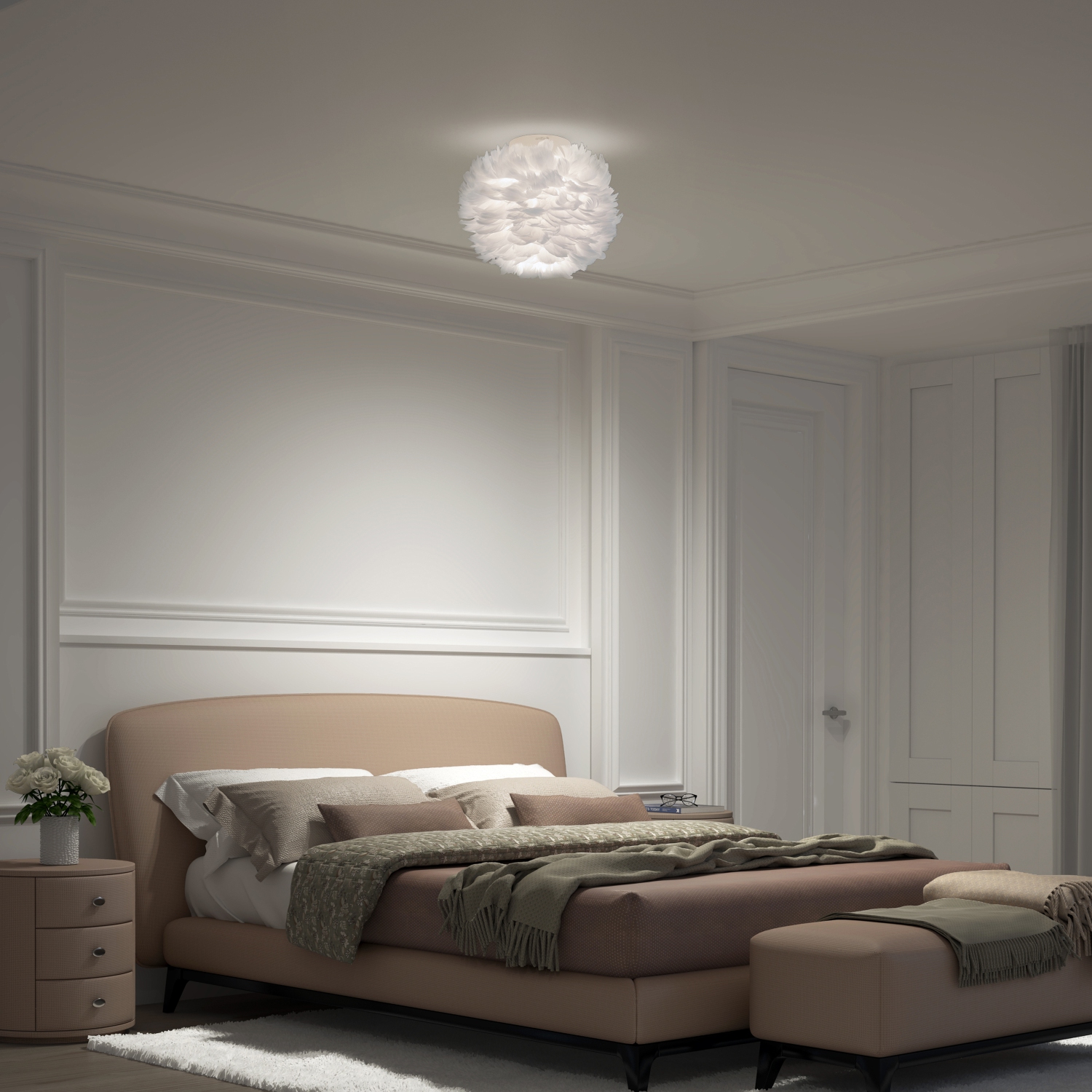 Plafonnier moderne encastré Artika Plume, blanc