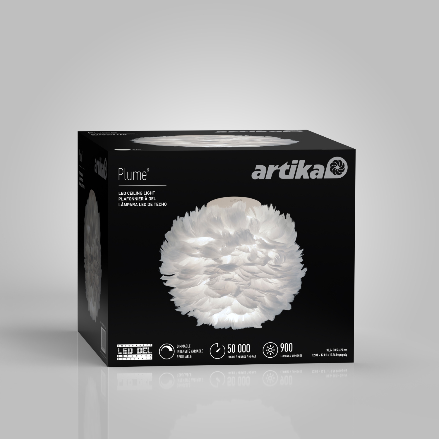 Plafonnier moderne encastré Artika Plume, blanc