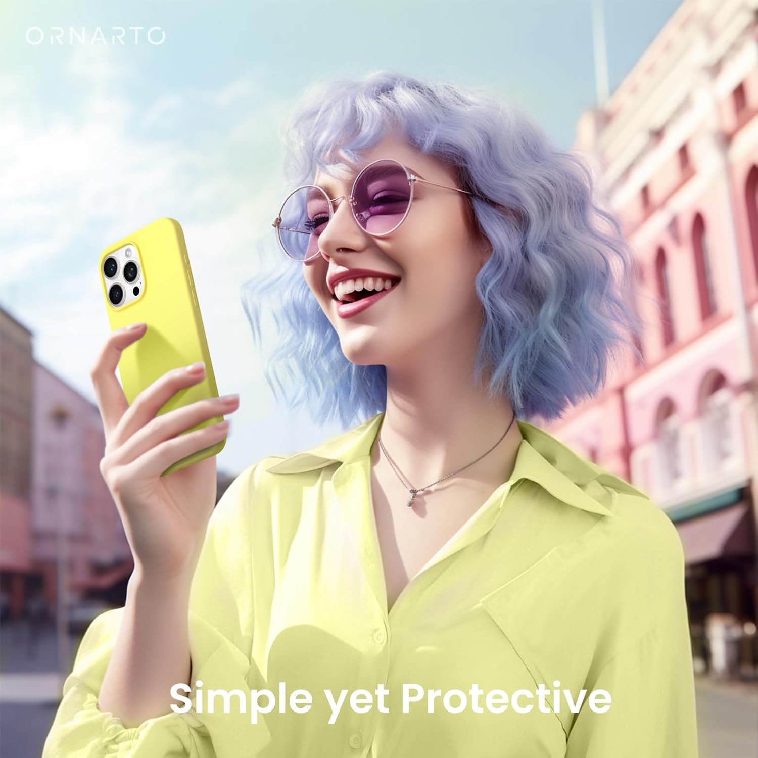 ORNARTO Compatible with iPhone 15 Pro Case 6.1", Slim Liquid Silicone 3 Layers Full Covered Soft Gel Rubber Phone Case Protective Cover 6.1 Inch,