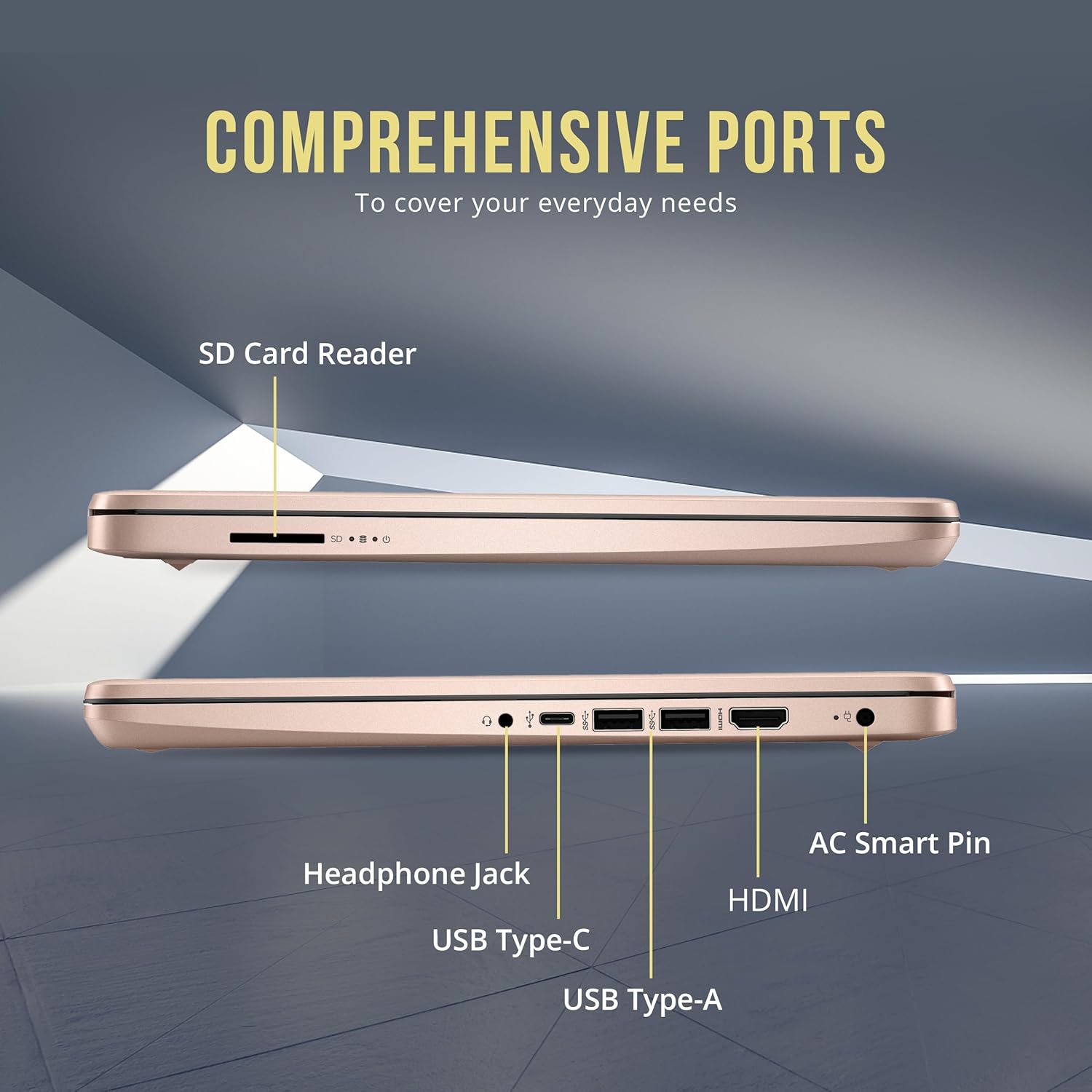HP Stream 14" HD Laptop, Intel Celeron N4120, 288GB Storage, 8GB RAM, Intel UHD Graphics, HD Webcam, WiFi, Bluetooth, Win 11 S, Gold