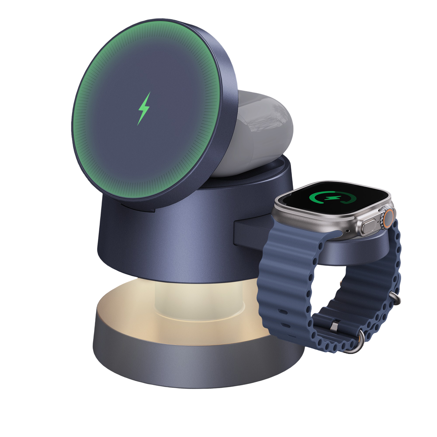 iVANKY 4 in 1 Wireless Charging Station Cube with Night-Lamp for MagSafe Magnetic Charger 22.5W for Multiple Devices, Apple Watch Ultra, AirPods