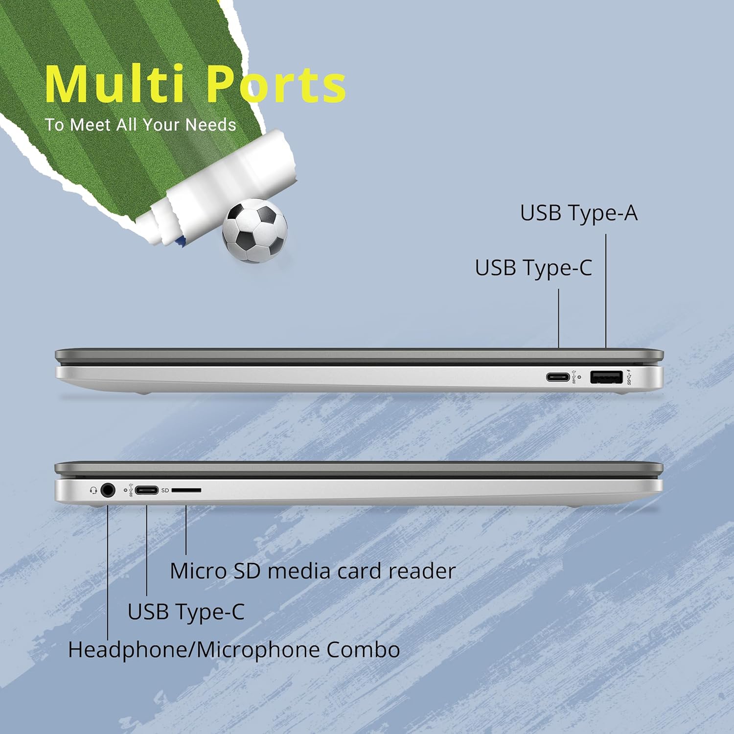 HP 15.6" HD chromebook Laptop, Intel Pentium N6000 Processor, 64GB eMMC Storage, 8GB LPDDR4 RAM, Intel HD Graphics, 720P HD Webcam, Mineral Silver,