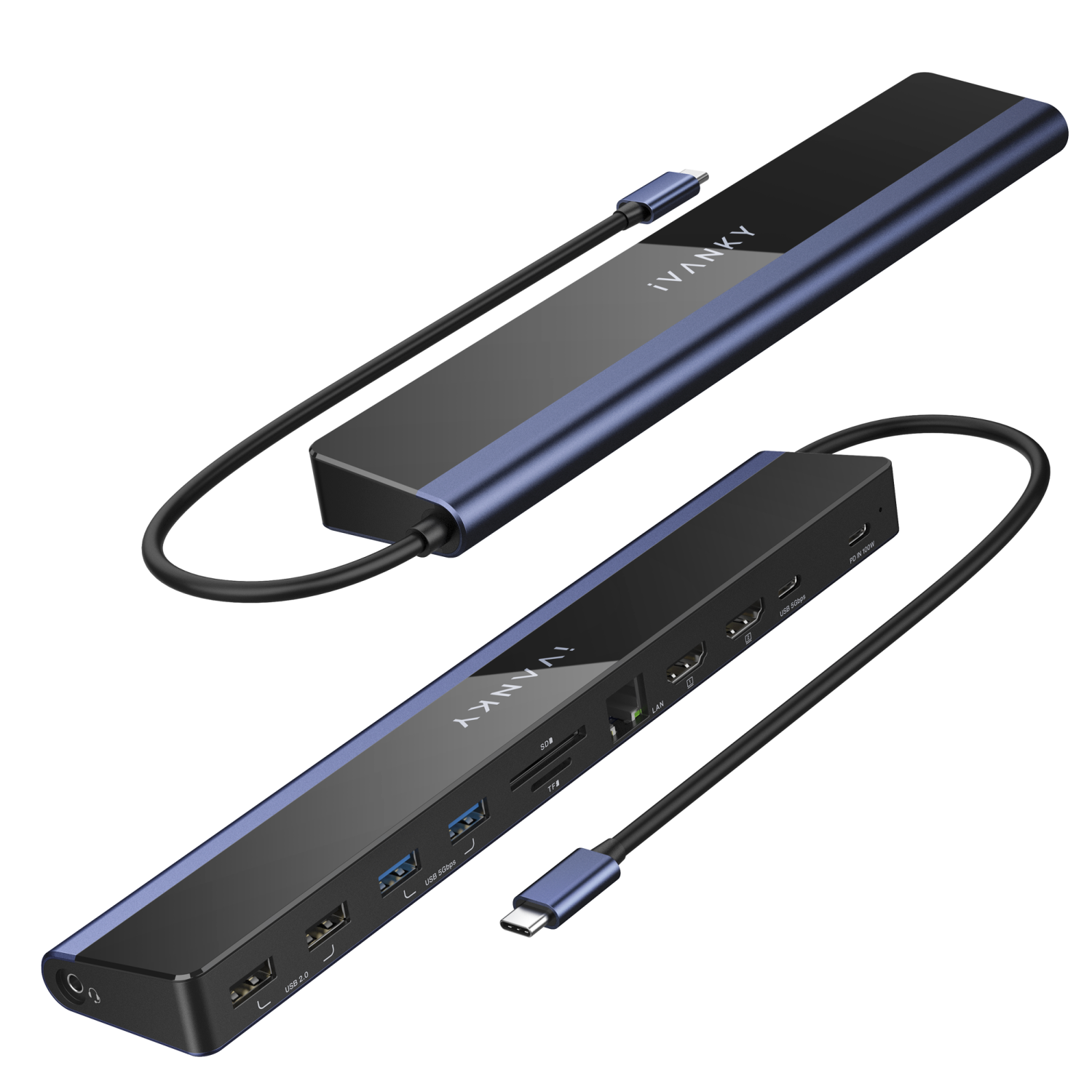 iVANKY USB C Docking Station Dual Monitor 4K@60Hz, 12-in-1 Laptop Dock 2*HDMI 3.0, 6*USB, 85W PD, SD/TF, Ethernet Thunderbolt 3/4 Hub for HP, Lenovo, Dell, ASUS,Surface, etc.