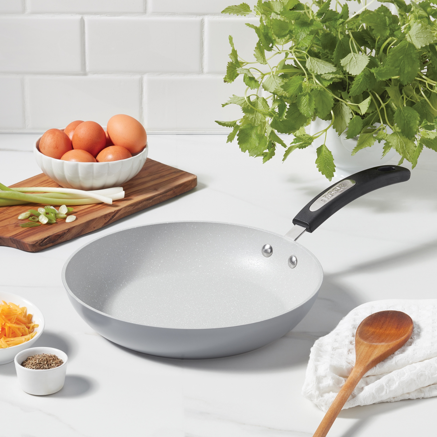 The Rock Terra 12" Ceramic Non-Stick Deep Fry Pan with Lid