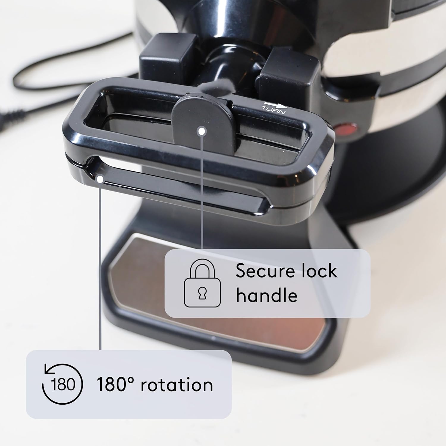 JS Gourmet – gaufrier belge double, rotation à 180°, surface antiadhésive, acier inoxydable