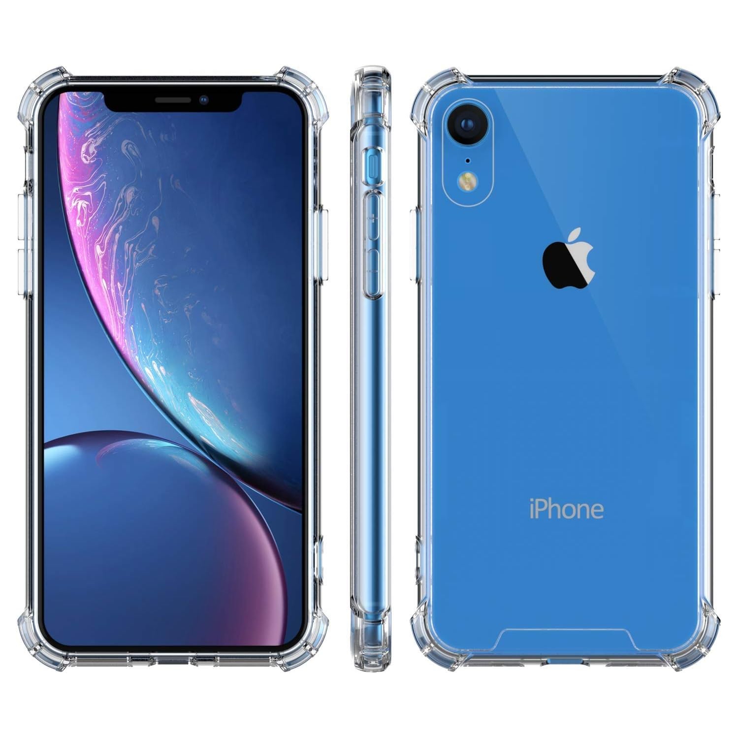 Apple iPhone XR Soft Gel Clear Case with Shockproof Bumper Durable Transparent Cover with Impact-Resistant Protection
