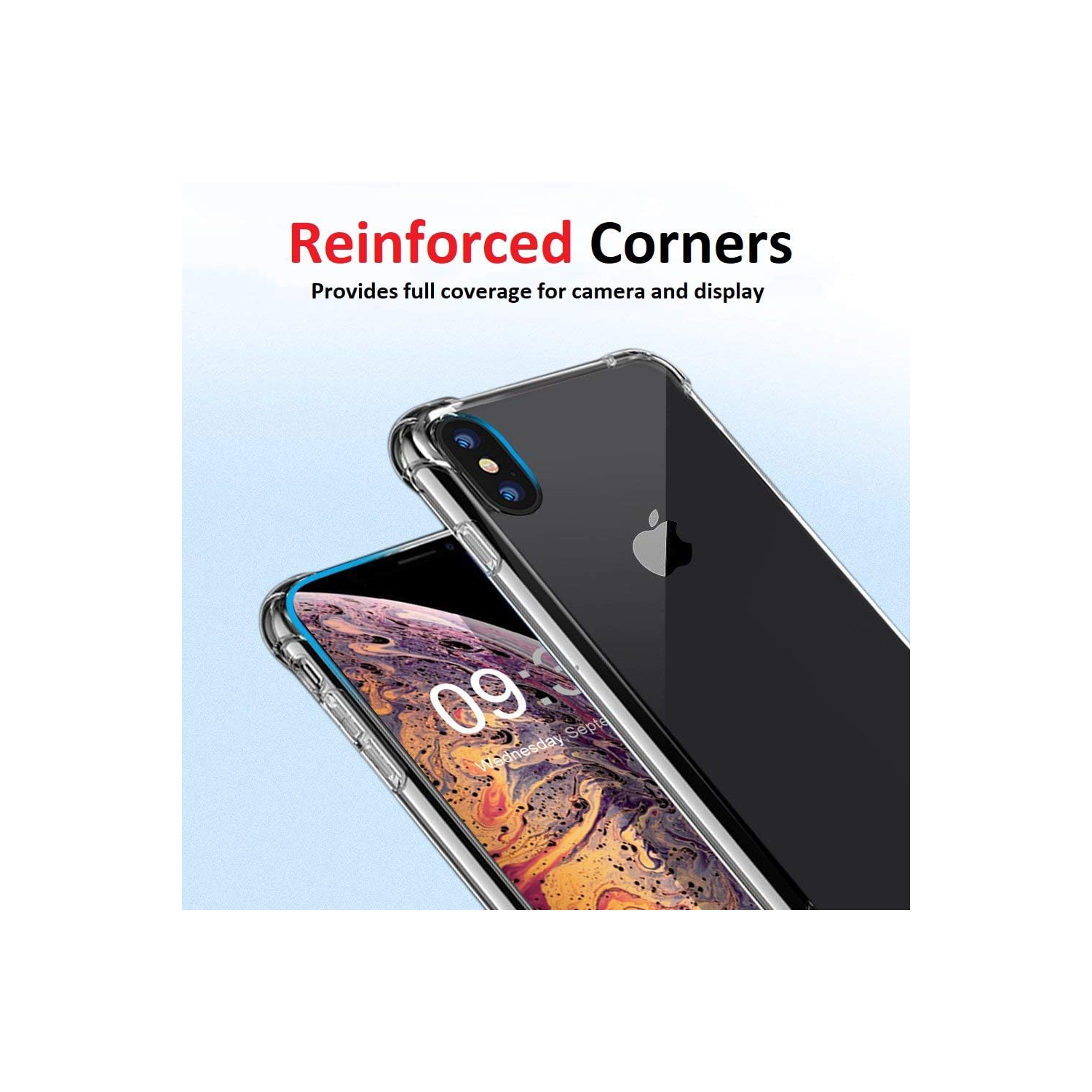 Étui souple en gel transparent pour iPhone X/XS d'Apple avec pare-chocs transparent résistant aux chocs et durable avec protection résistante aux