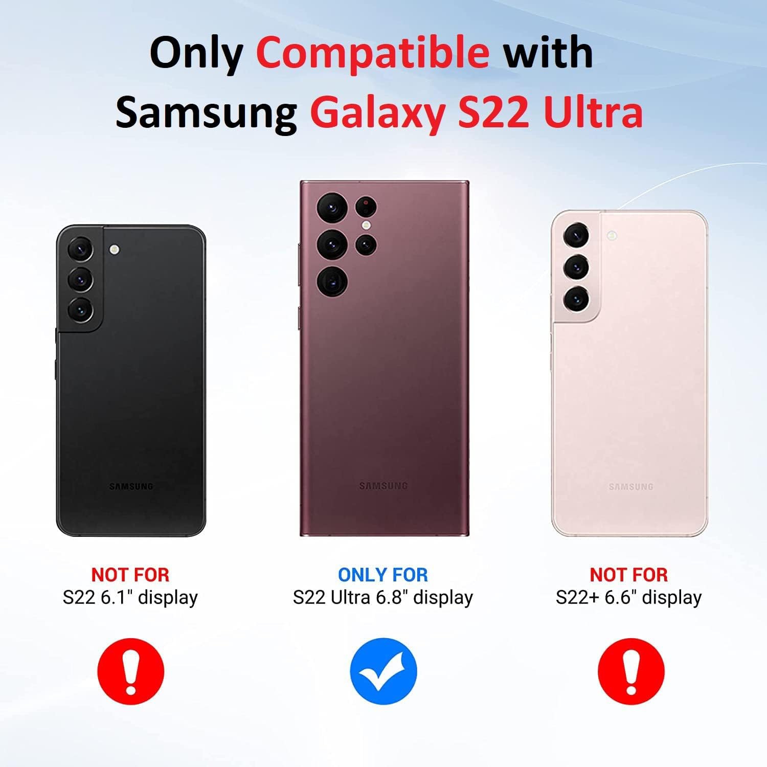 Étui transparent Bumper pour Samsung Galaxy S22 Ultra, antichoc [coins renforcés] TPU Crystal léger couvercle transparent