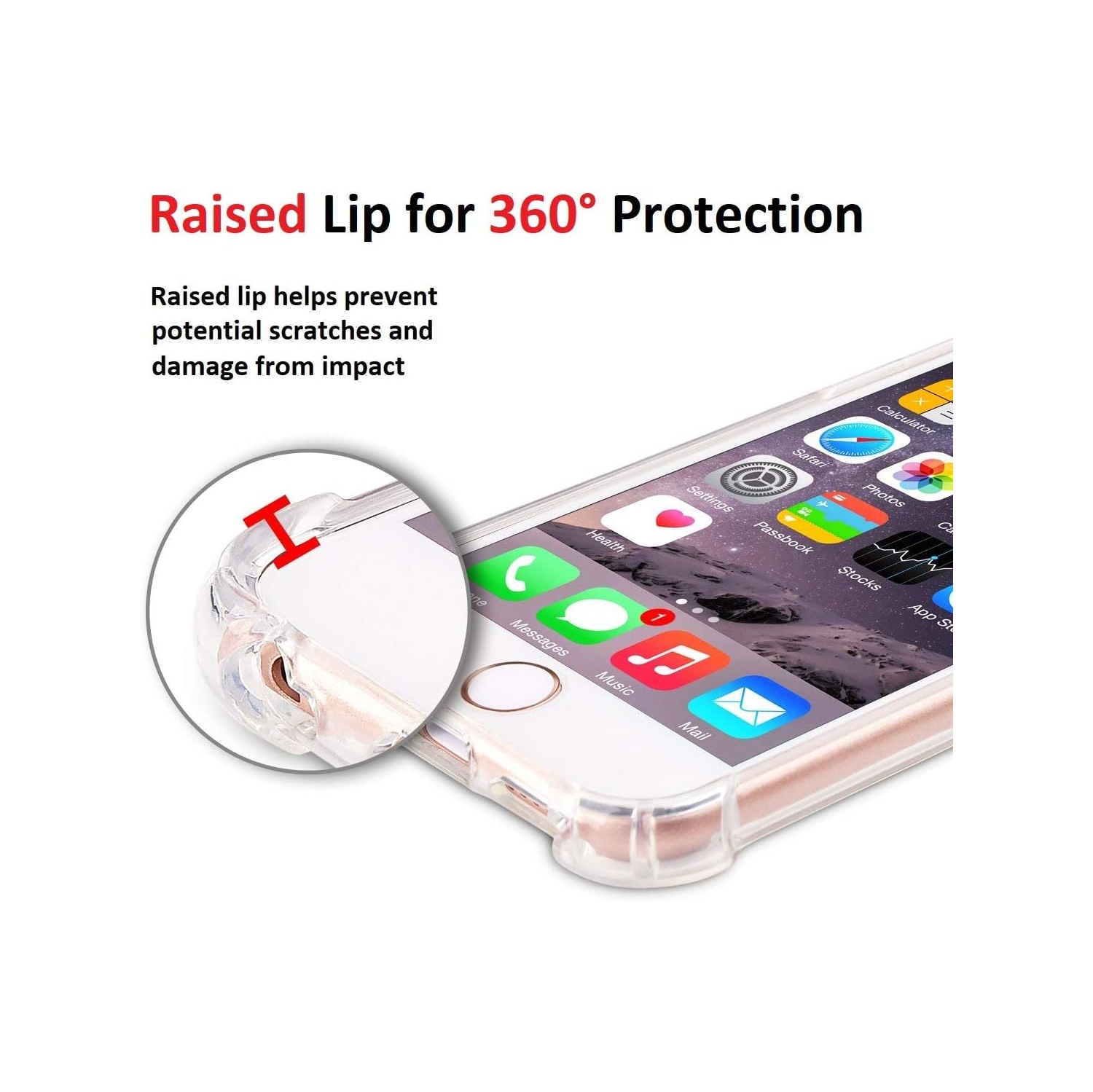 Étui transparent pour iPhone 6 plus d'Apple avec pare-chocs durable, transparent et résistant aux chocs