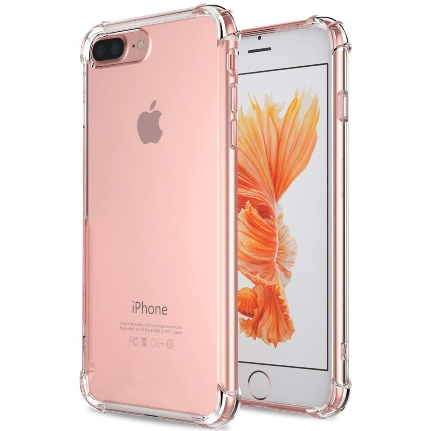 Apple iPhone 7 plus / iPhone 8 plus Étui transparent antichoc pare-chocs durable transparent avec protection résistante aux chocs